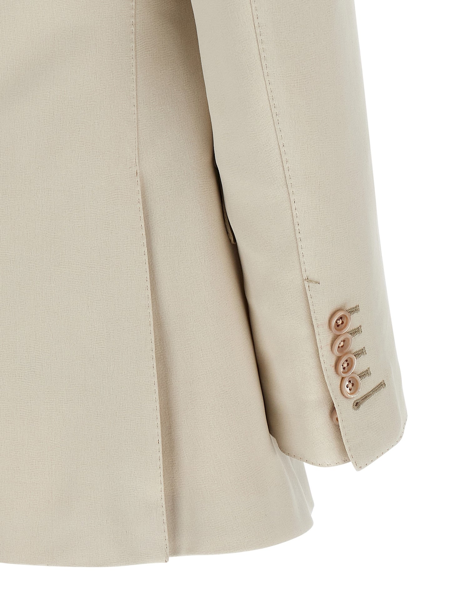 Tom Ford Men's Double Breasted Silk Cotton & Cupro Blazer - Beige Pearl