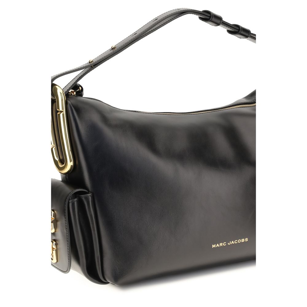 Marc Jacobs Borsa Juliette Bos Taurus Calf Leather Large Handbag - Black Natural Signature