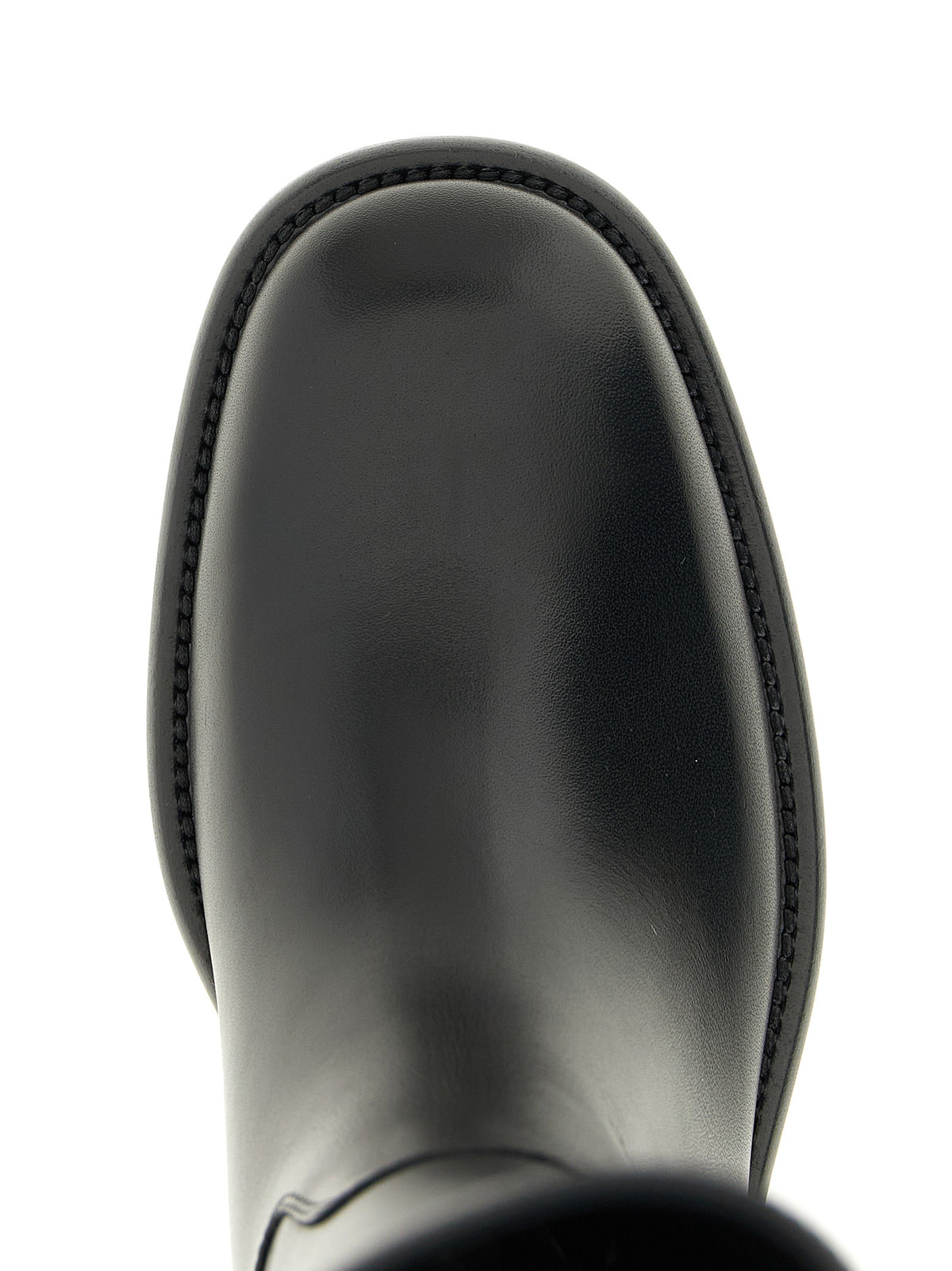 Burberry Women's Calfskin Leather Over-The-Knee Strap Boots - Black Signature