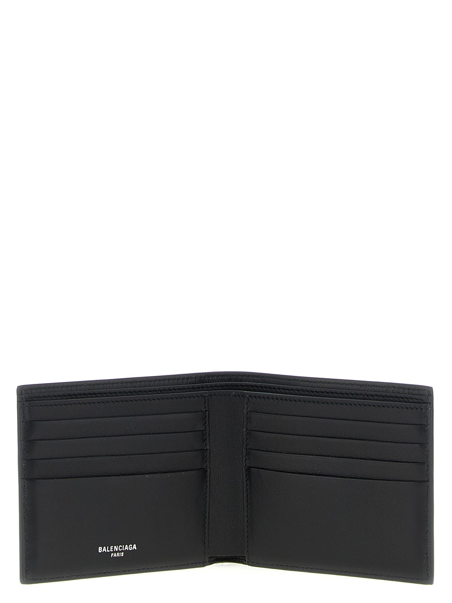 Balenciaga Bos Taurus Calfskin Leather Wallet - Black Print