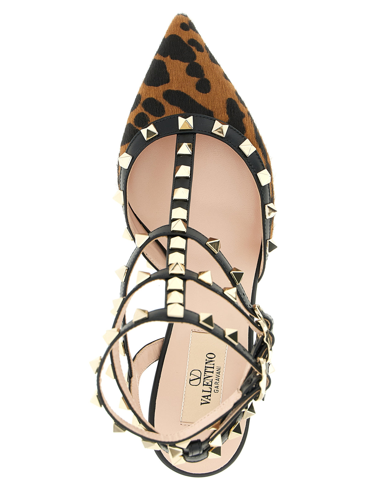 Valentino Garavani Rockstud Women's Bos Taurus Calfskin Leather Mid-Heel Pumps Heels - Animal Multicolor Print