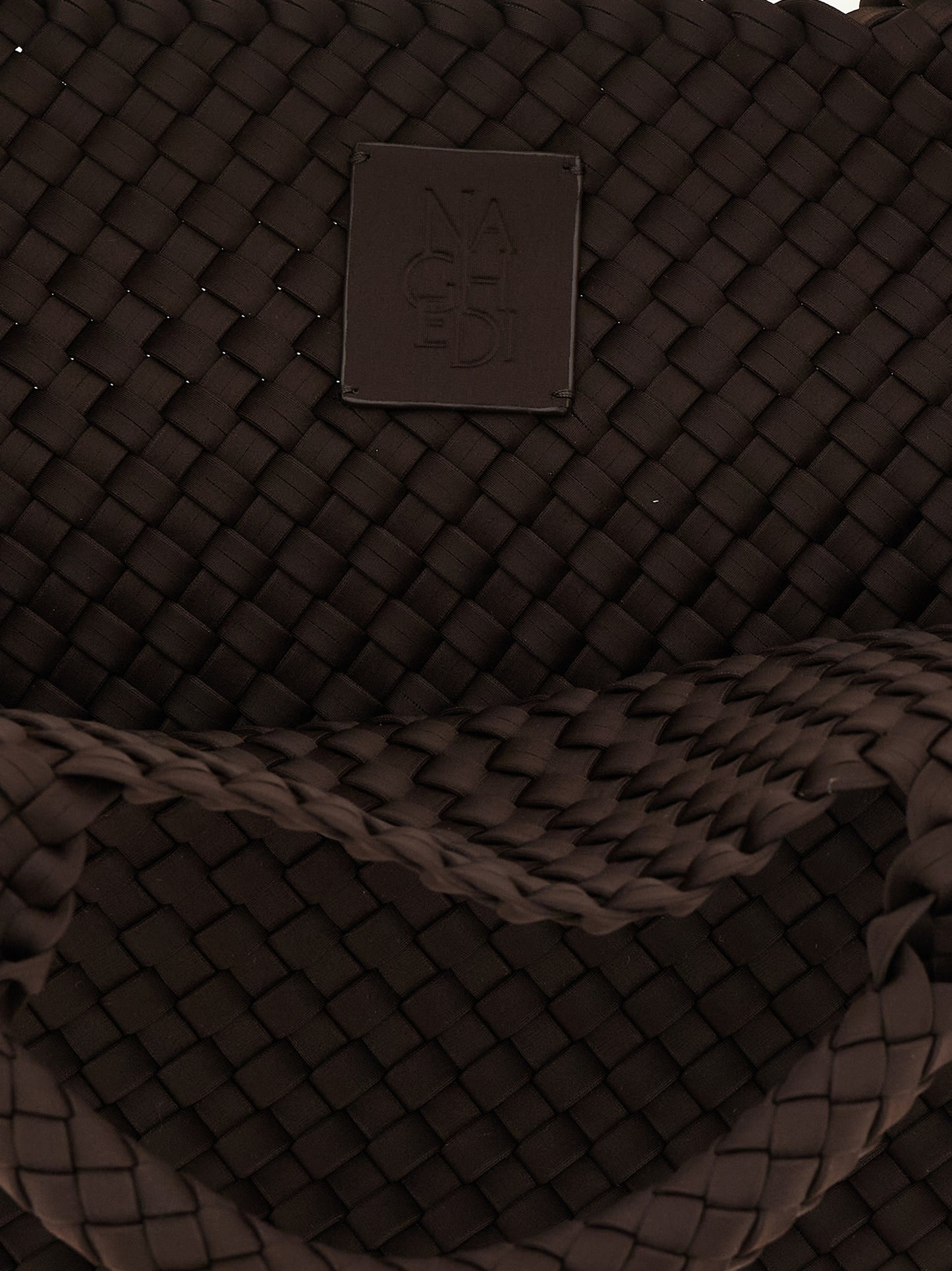 NAGHEDI Brown Neoprene Tote Bag