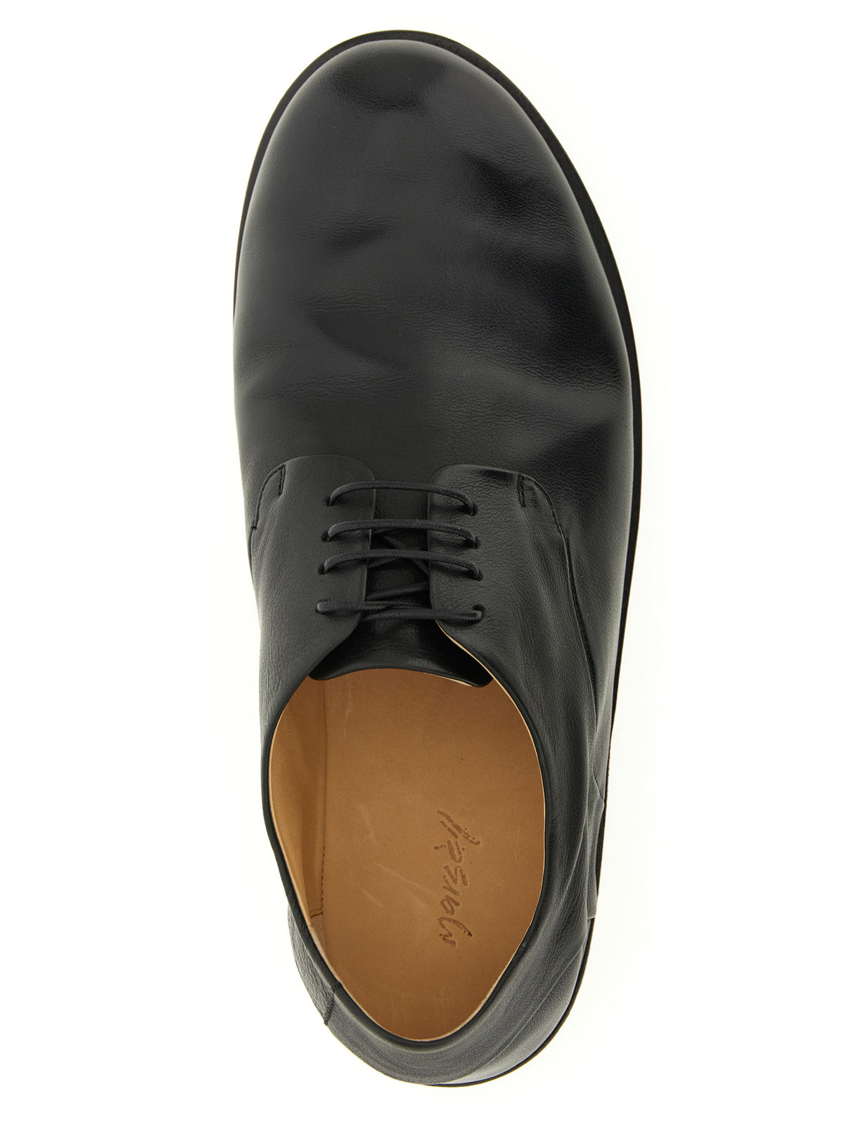 Marsell Men's Calfskin Leather Derby Lace-Up Shoes - Black