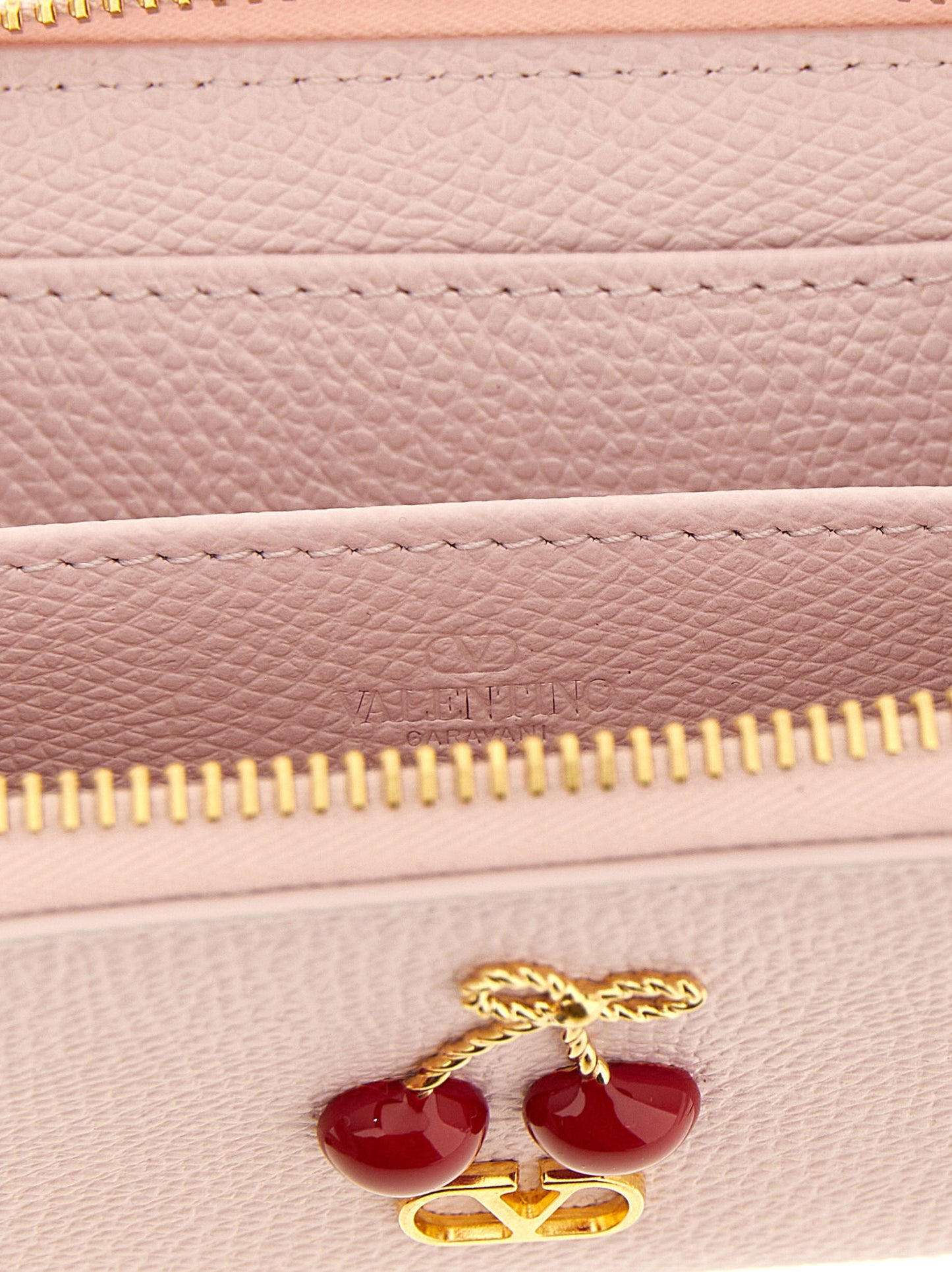 Valentino Garavani Essence Calfskin Leather Cardholder Card Case - Multicolor Pink