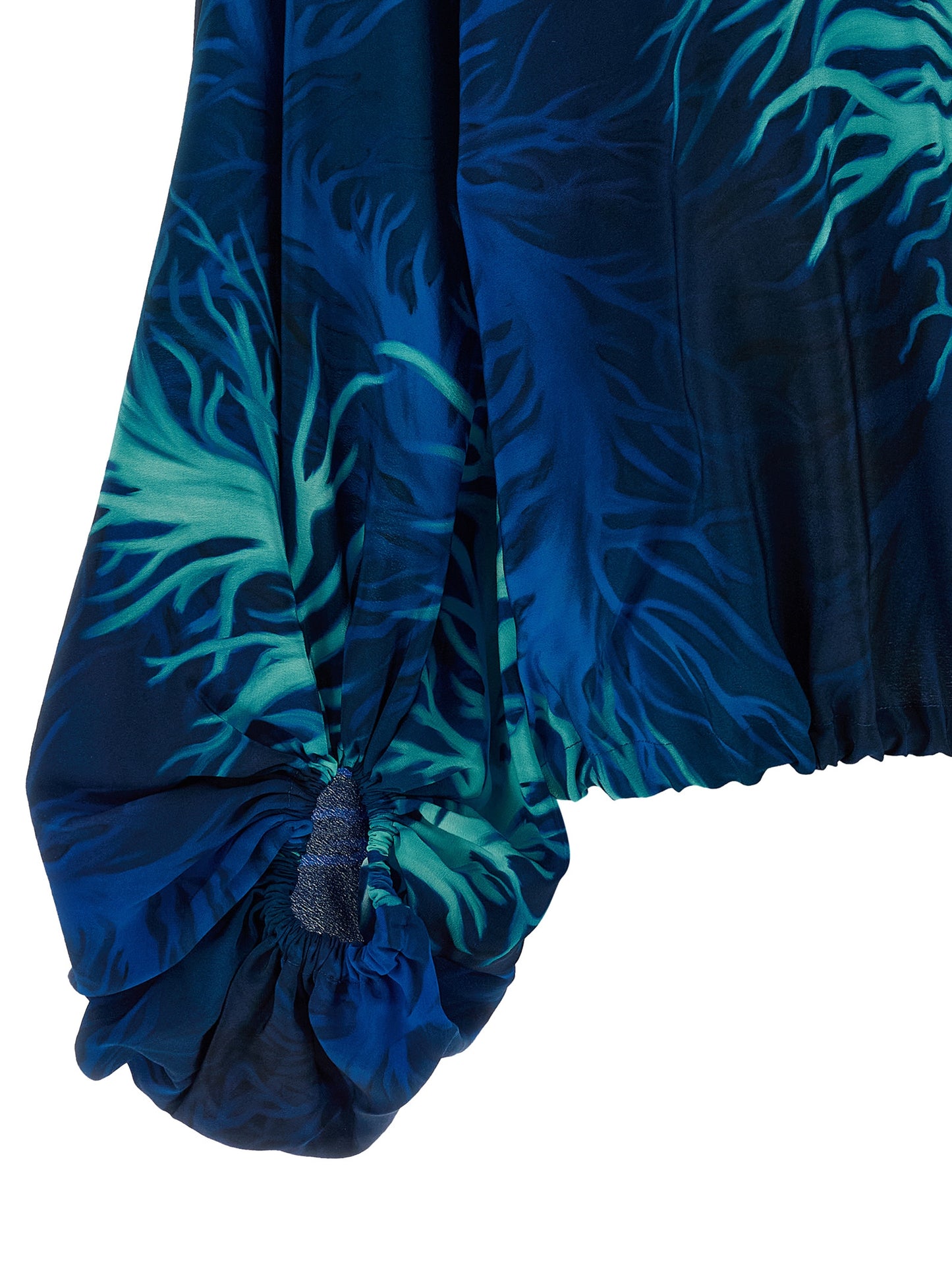 F.R.S. - FOR RESTLESS SLEEPERS Women's V Neck Silk Blouse - Blue