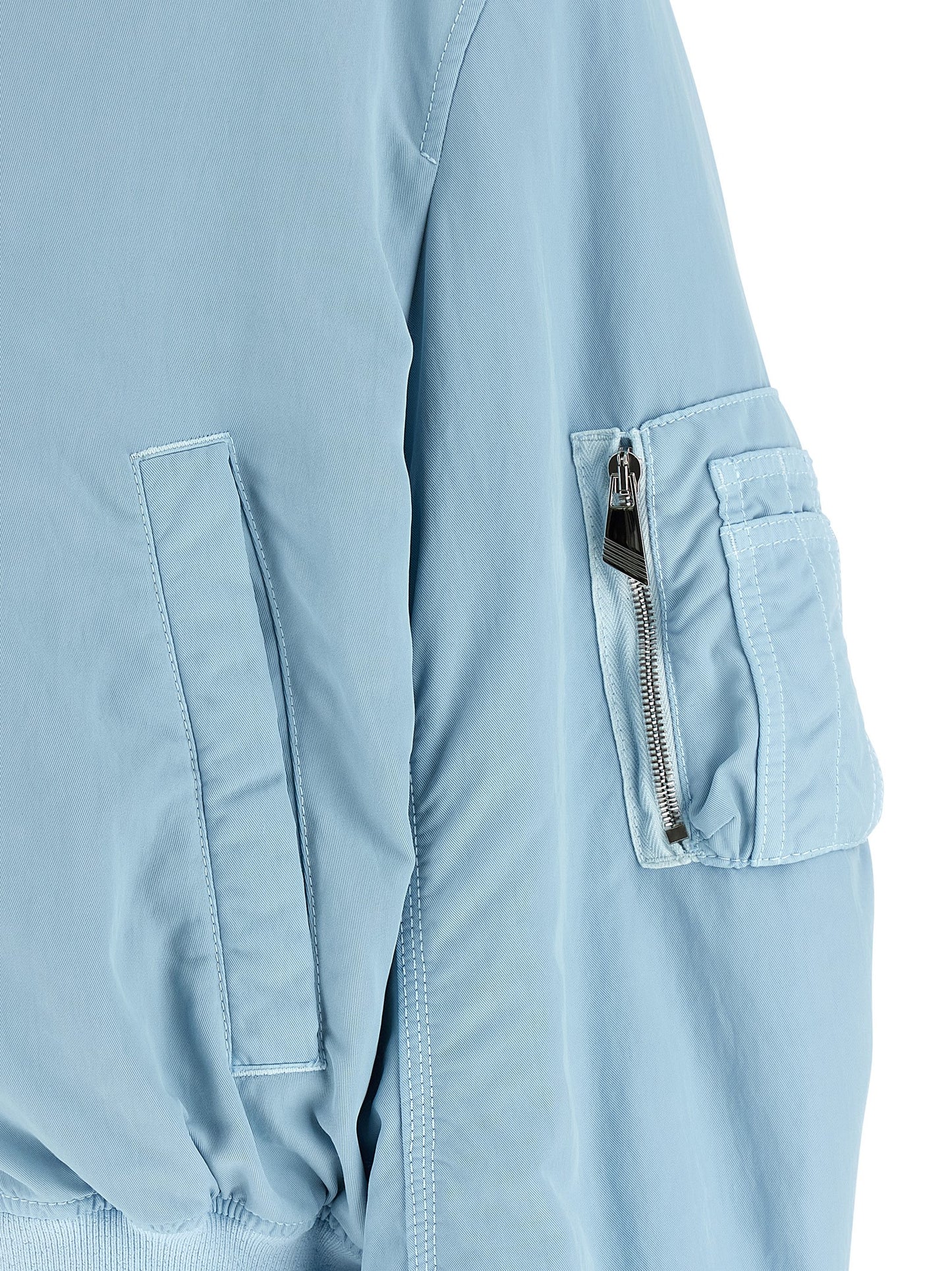 The Attico Women's Padded Nylon Bomber Jacket - Light Blue
