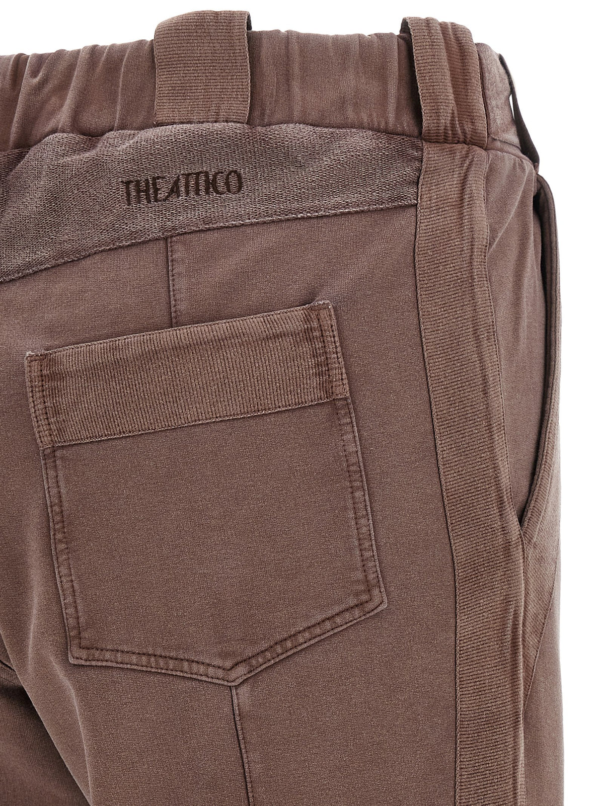 The Attico Ribbon Women's Stretch Cotton Casual Pants - Brown