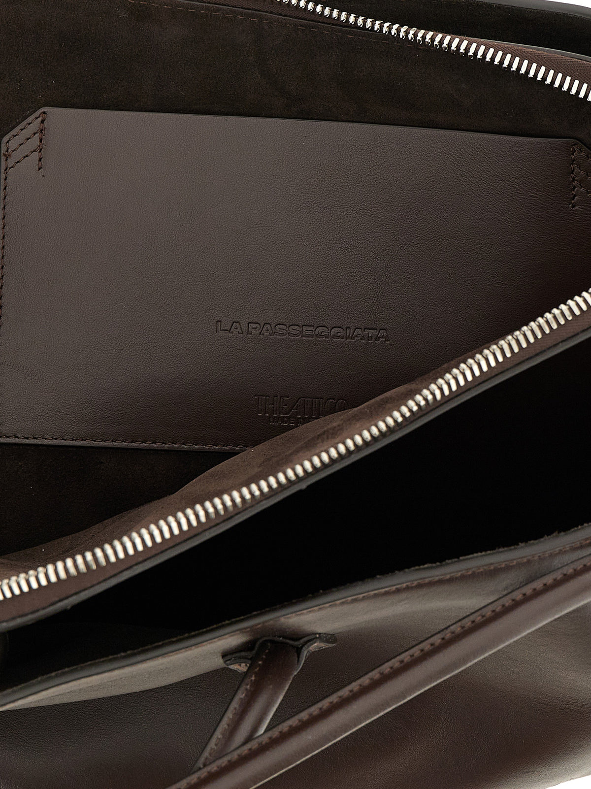 The Attico La Passeggiata Calfskin Leather Medium Shoulder Bag - Brown