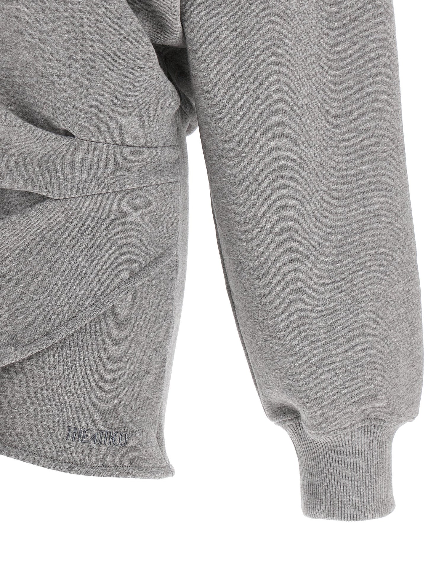 The Attico Women's V Neck &Hooded Cotton Dress - Gray