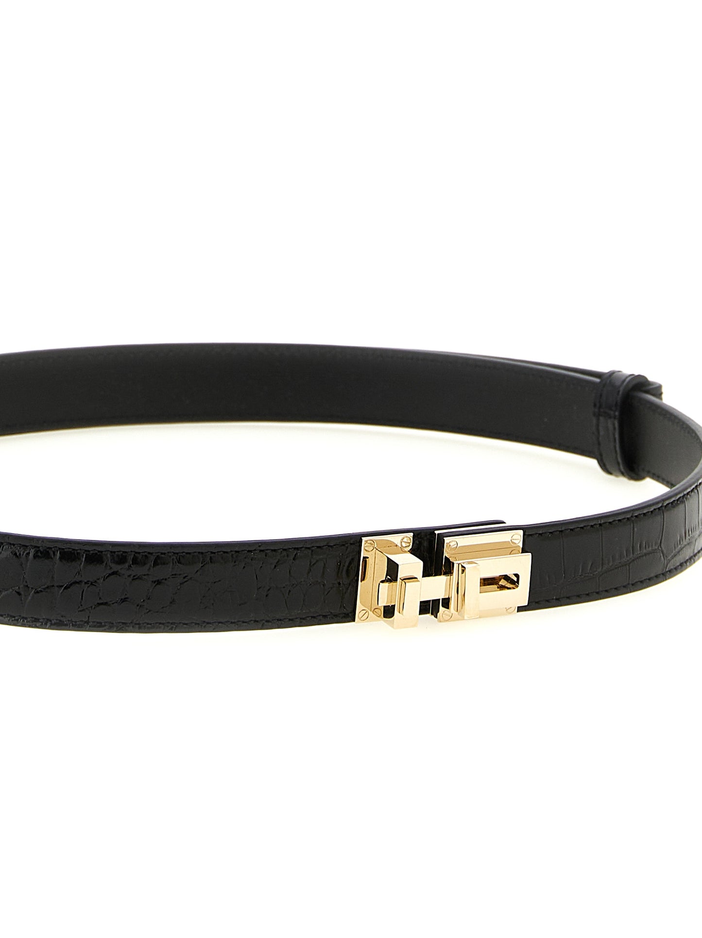Tom Ford Calfskin Leather Belt - Black Print