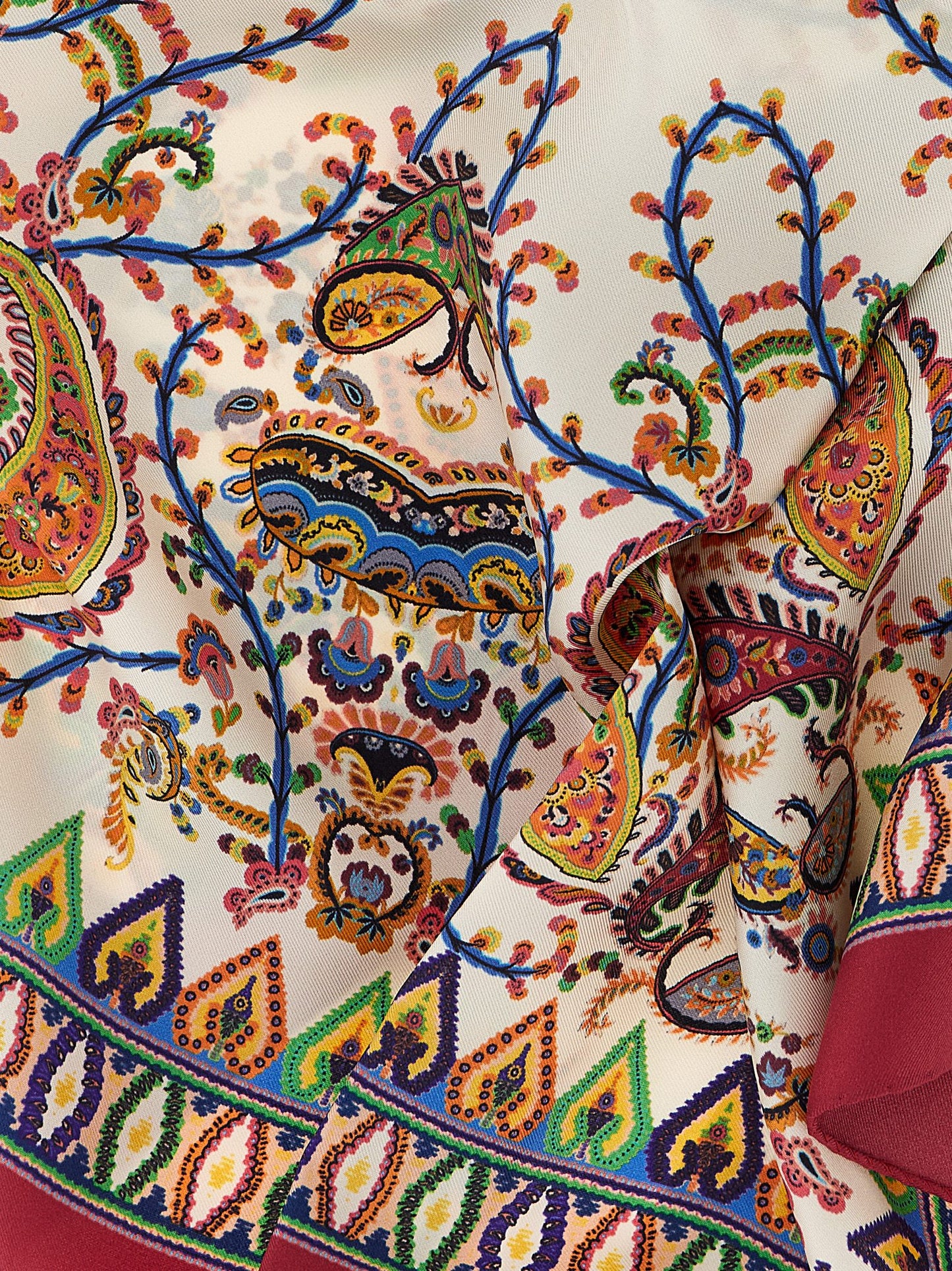 Etro Silk Twill Scarf - Multicolor Patterned Paisley Floral