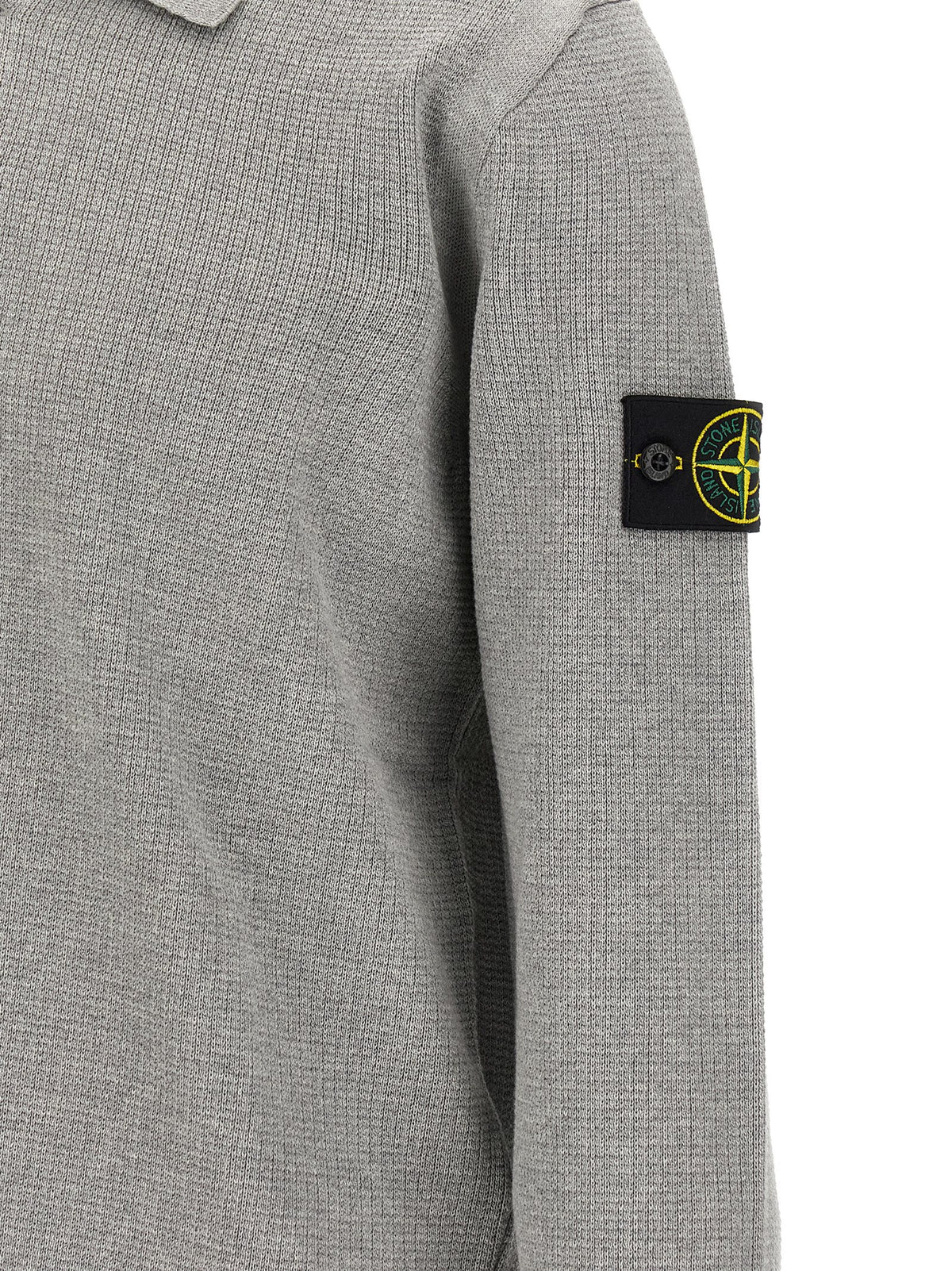 Stone Island Men's Organic Cotton Polo Shirt - Gray Signature