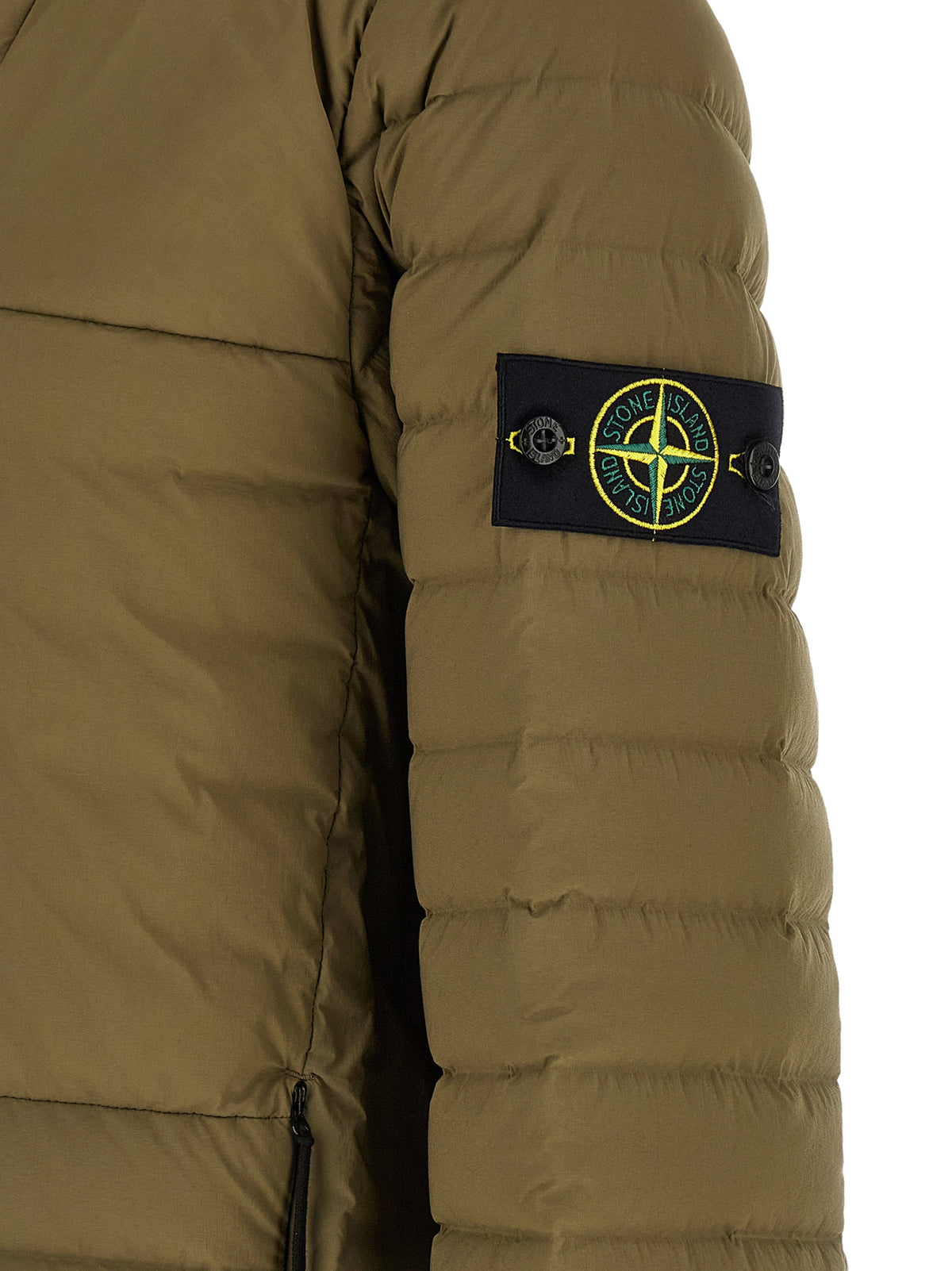 Stone Island Men's Lightweight Down Goose Polyamide & Goose-Down Hooded Puffer Jacket - Bicolour Green
