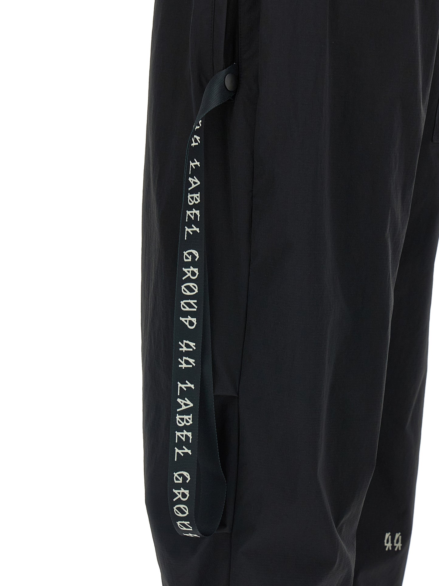 44 Label Group Men's Straight Leg Athletic Wide Stretch Nylon Activewear Pants - Black Print