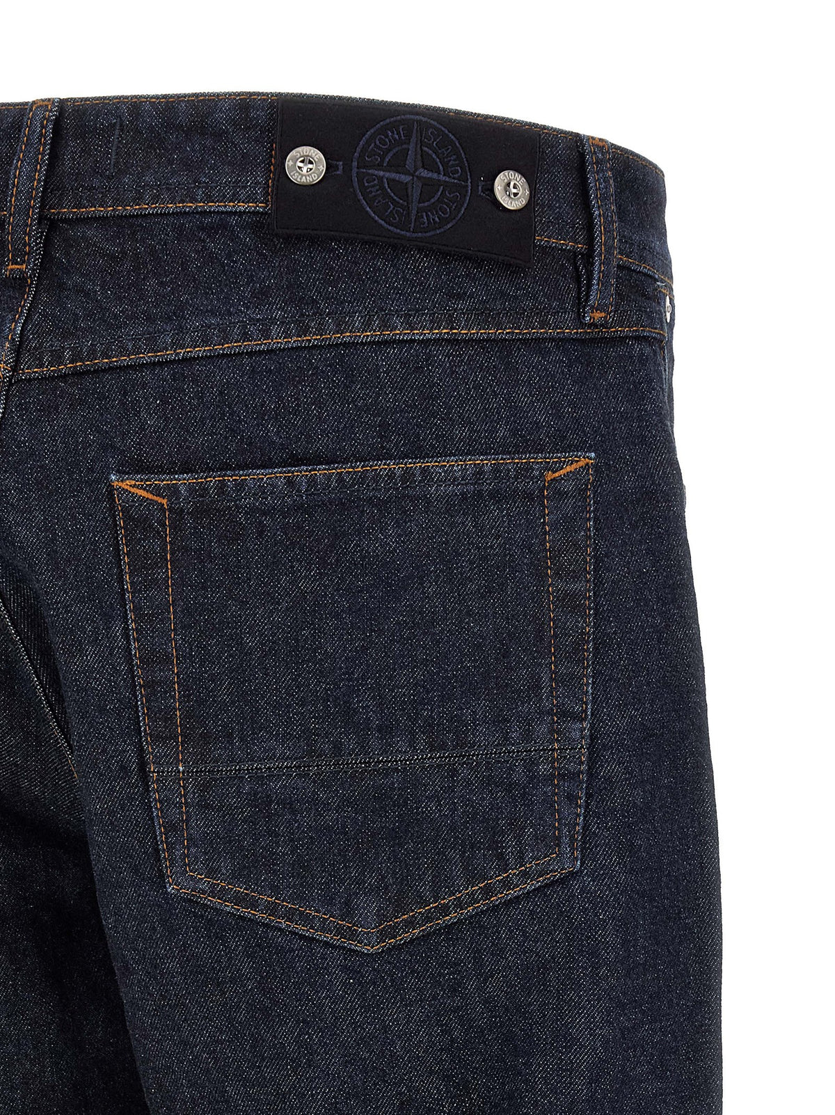 Stone Island Men's Straight Leg Denim Cotton Jeans - Blue Indigo