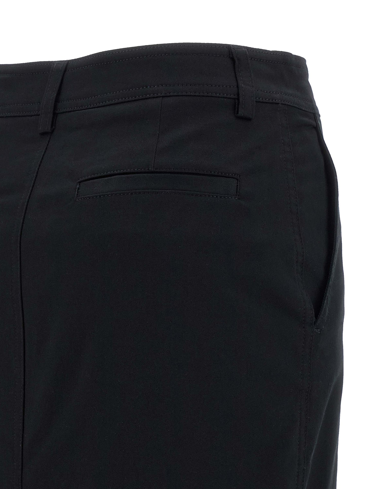 THELATEST Black Cotton Midi Skirt