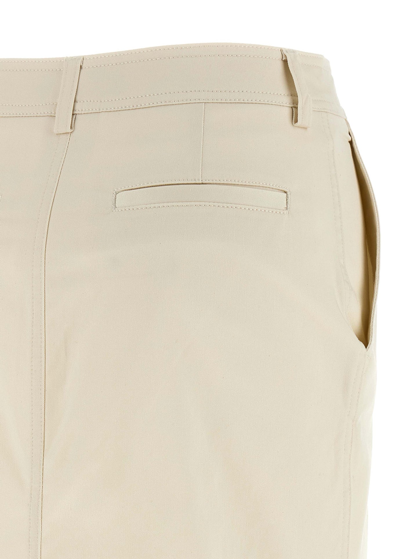 THELATEST Women's Sheath Stretch Cotton Skirt - White