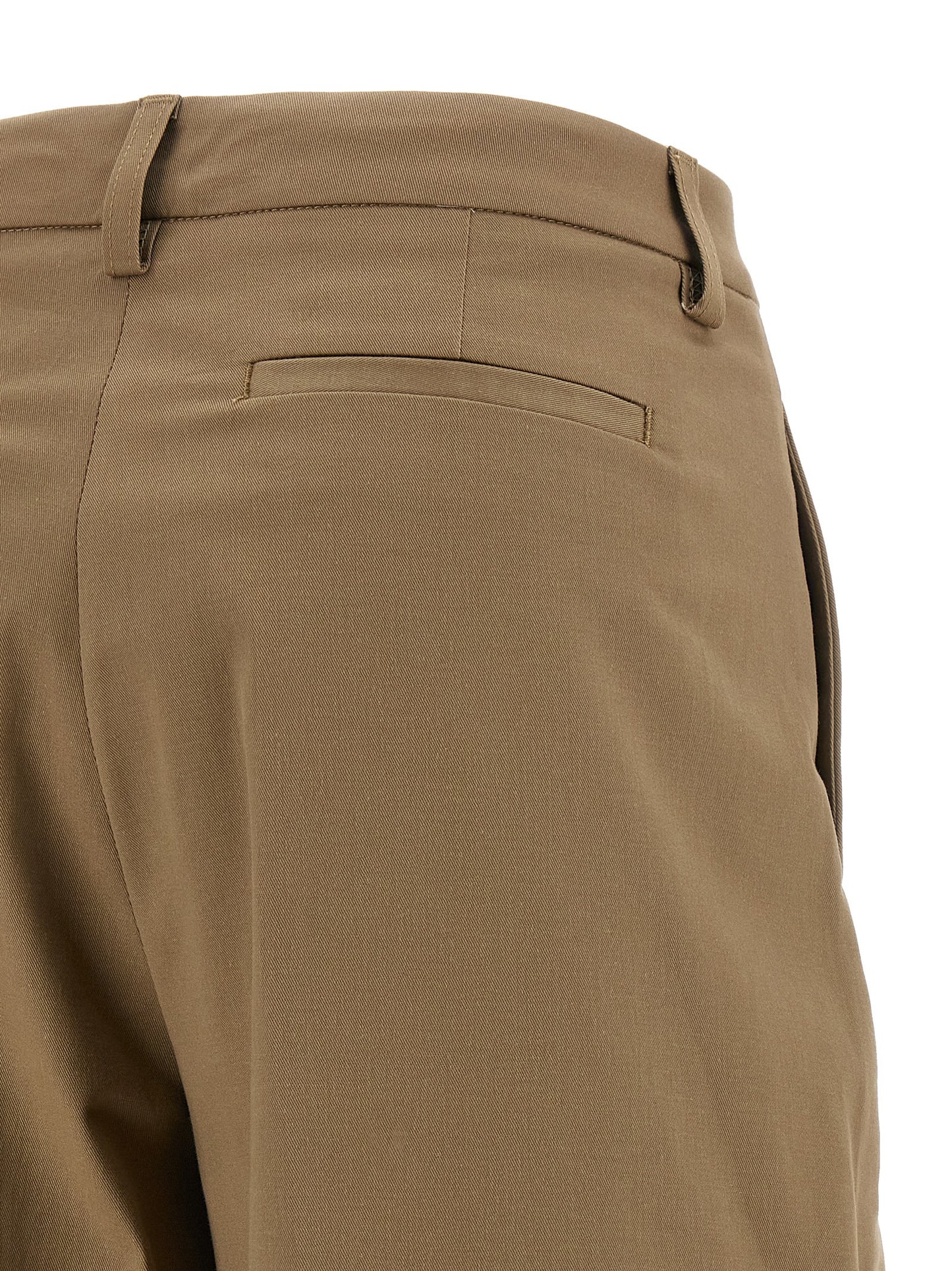 THELATEST Women's Straight Leg Wide Stretch Cotton Casual Pants - Brown