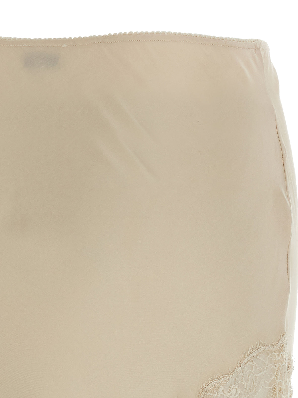 The Andamane Women's Asymmetrical Satin Viscose Mini Skirt - Beige