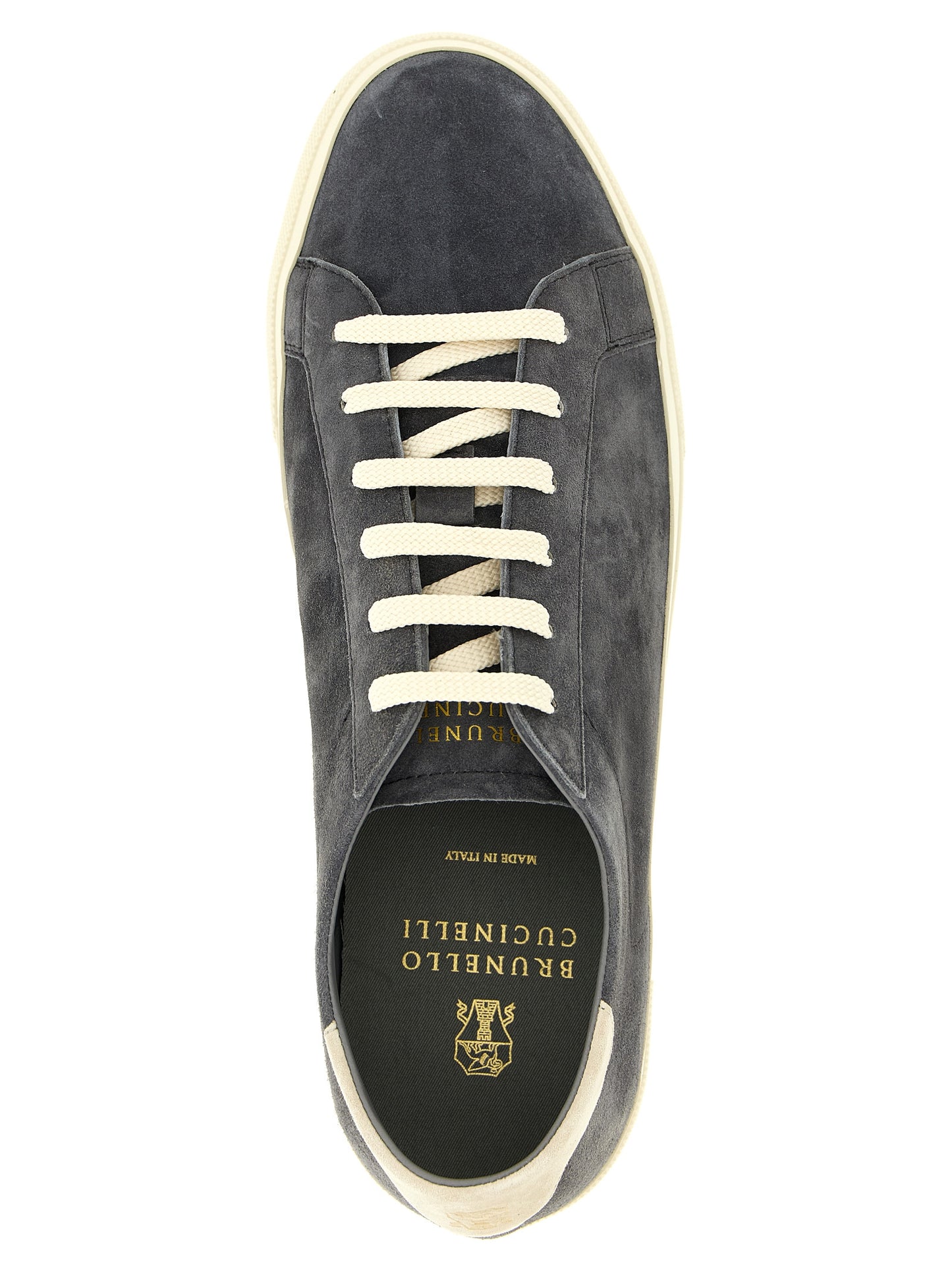 Brunello Cucinelli Men's Casual Suede Calfskin Leather Sneakers - Gray