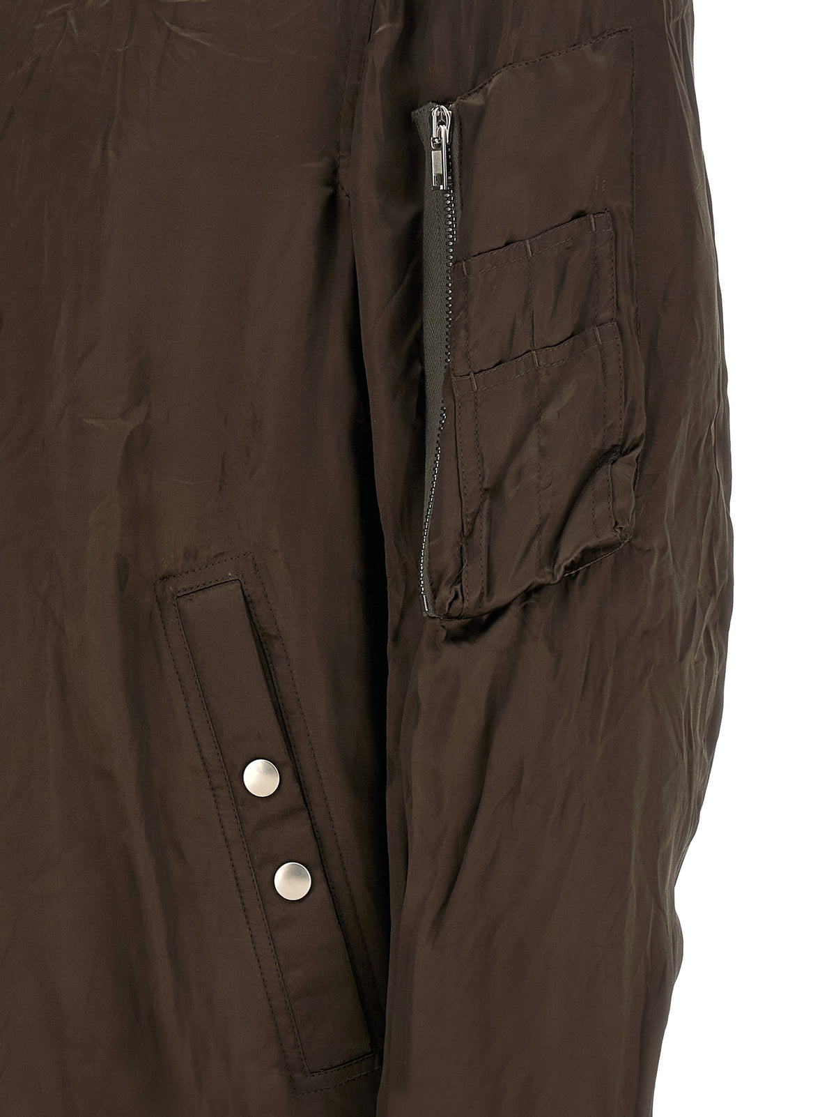Rick Owens Men's Padded Nylon & Cupro Bomber Jacket - Brown Copper