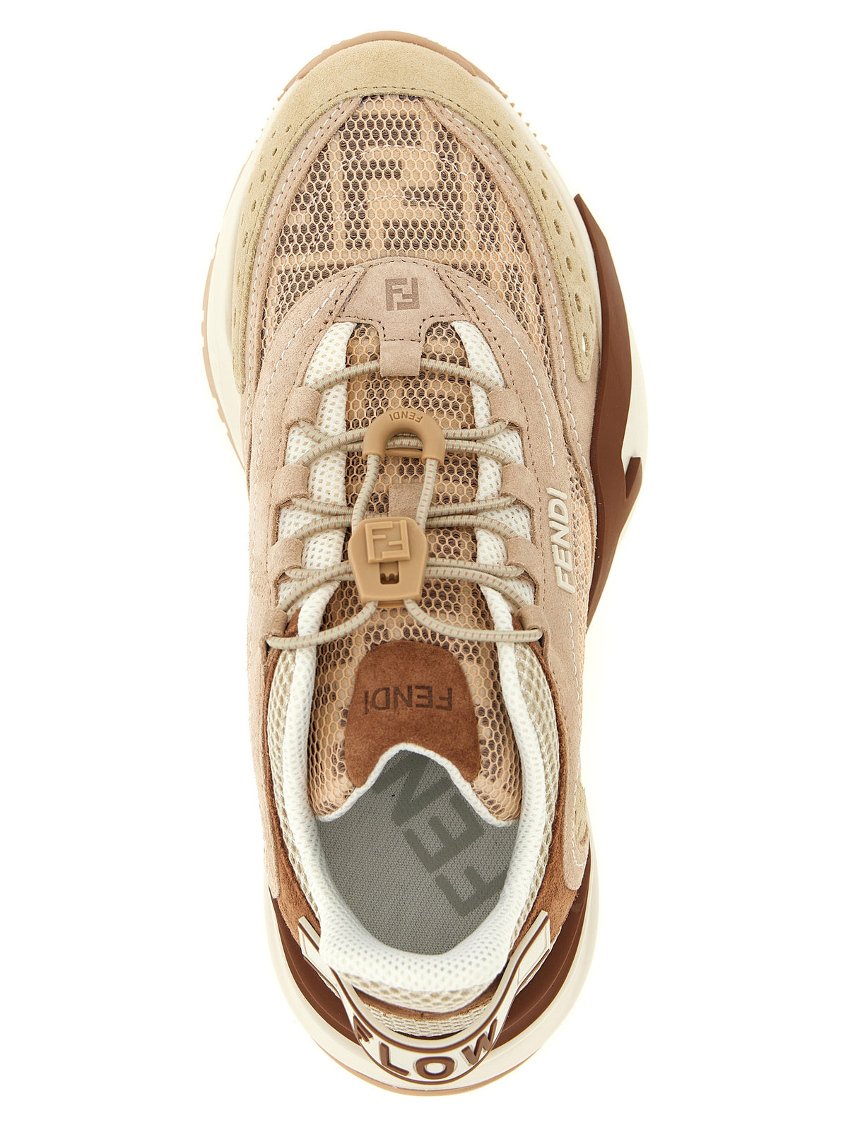 Fendi Flow Women's Athletic Polyamide Polyester Suede Leather Sneakers - Multicolor Pink