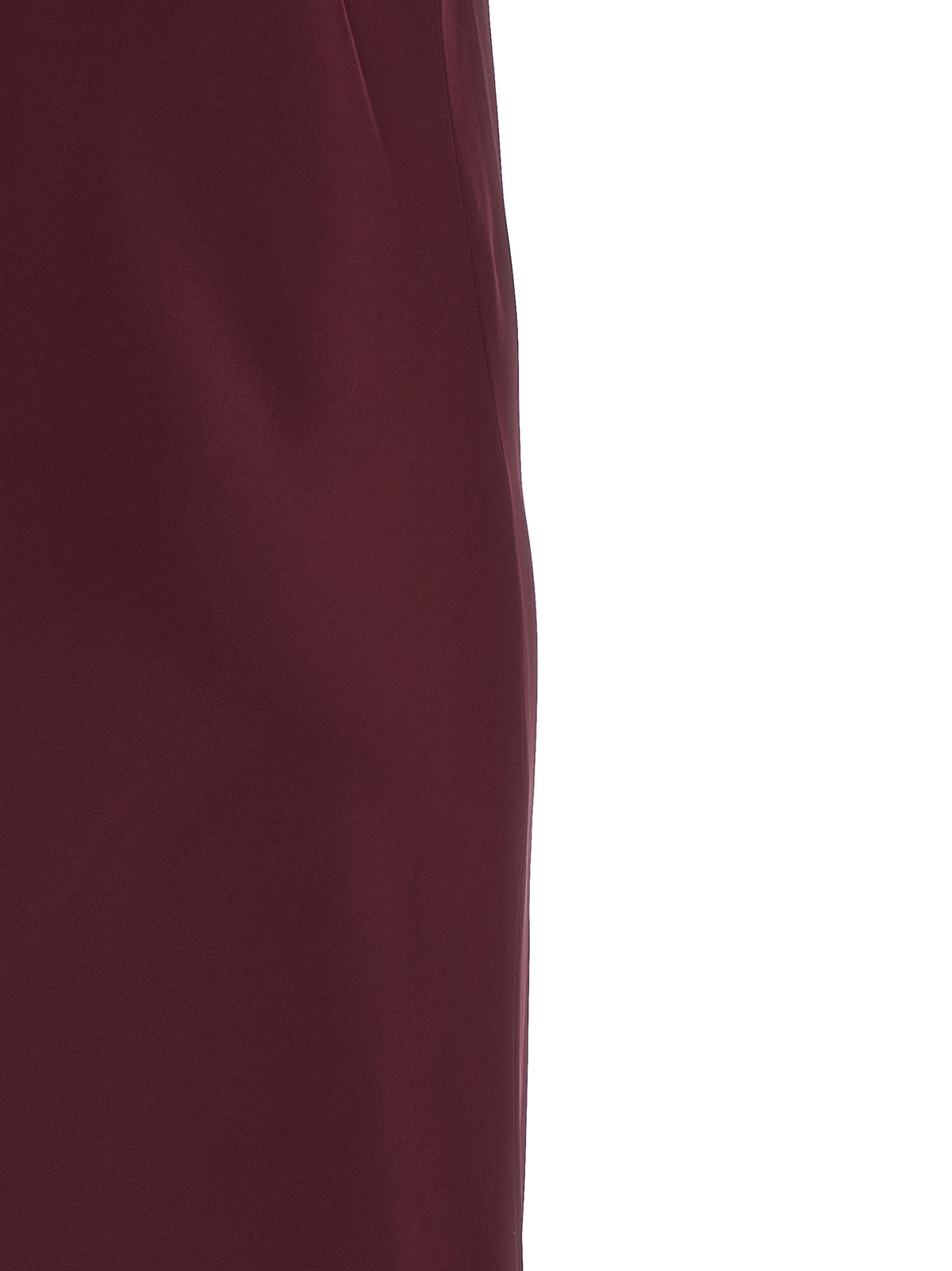 Norma Kamali Women's Slip Sleeveless V Neck Polyester Satin Midi Dress - Bordeaux