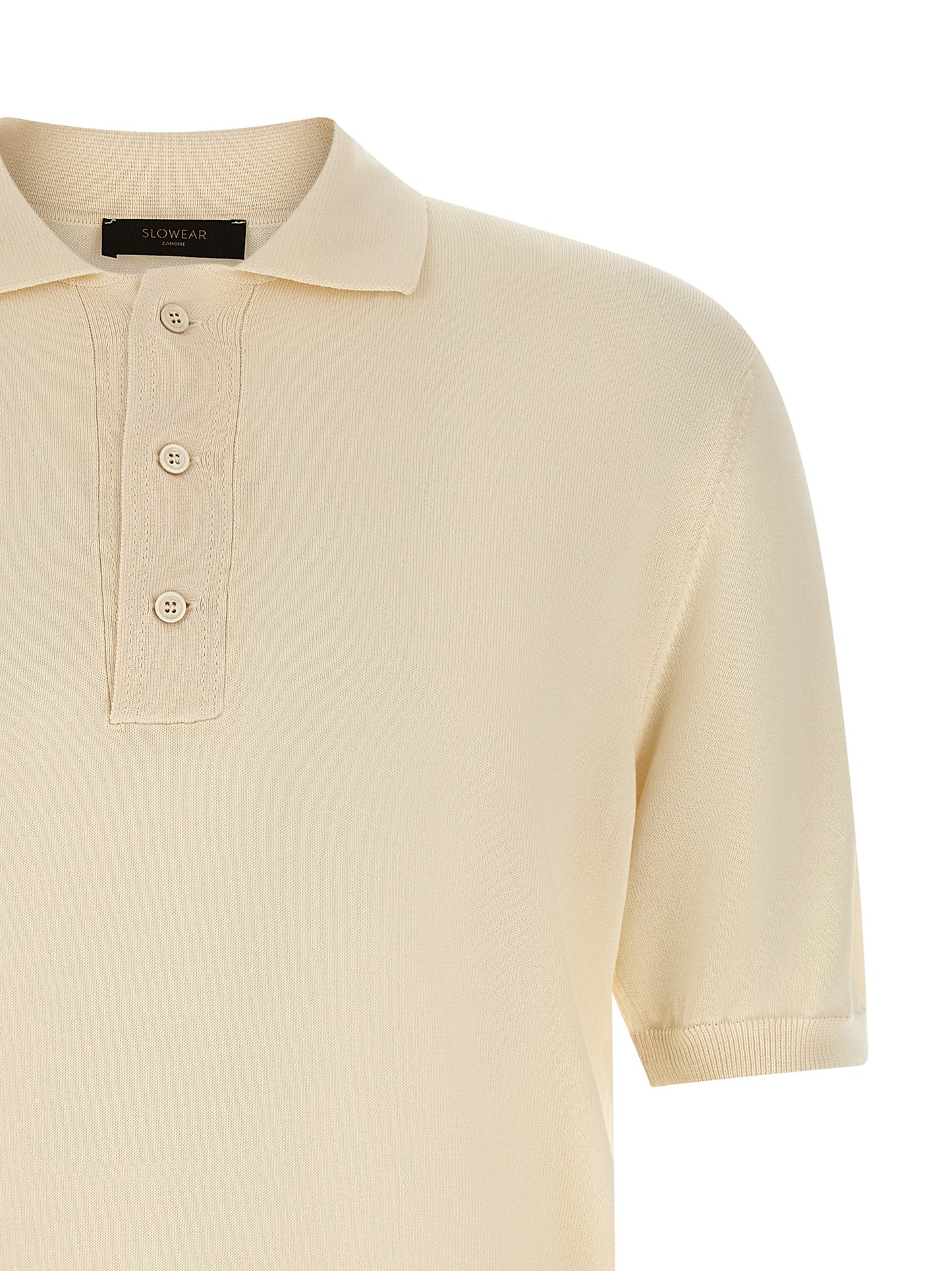 ZANONE Men's Short-Sleeve Cotton Polo Shirt - Beige