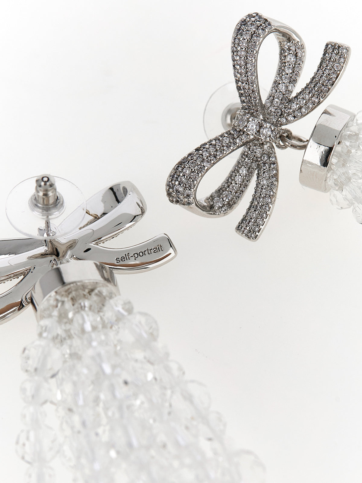 Earrings by Self-Portrait for women in virgin wool silk lace & horn copper & silver features an ornate from the Women's Silver Copper Earrings collection, showcasing a ornate finish that embodies sophisticated luxury.