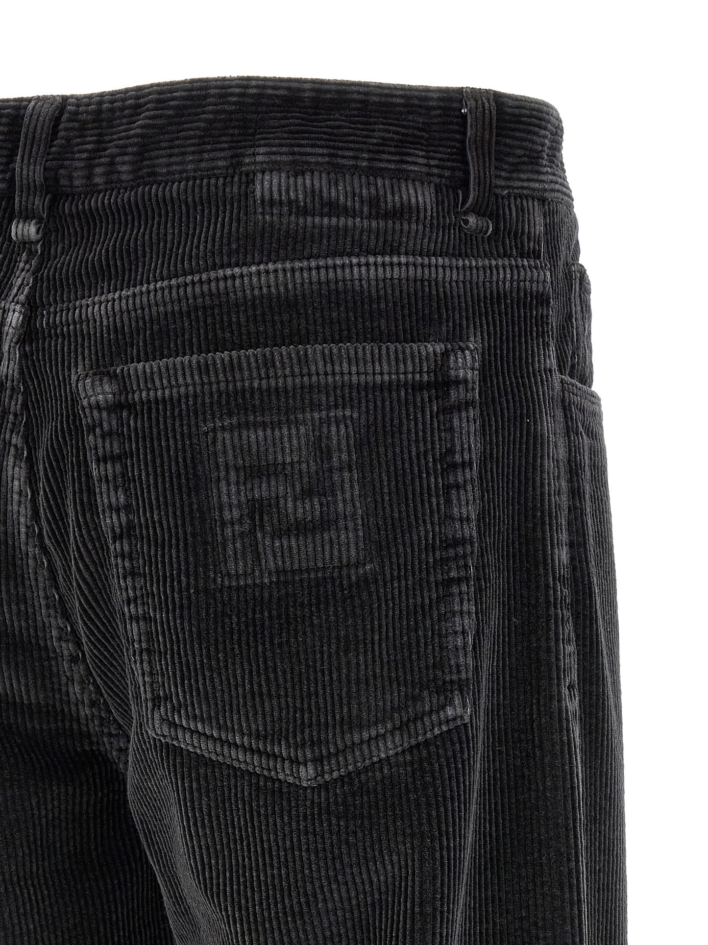 Fendi Icon Men's Regular Fit Velvet Cotton Trousers - Gray