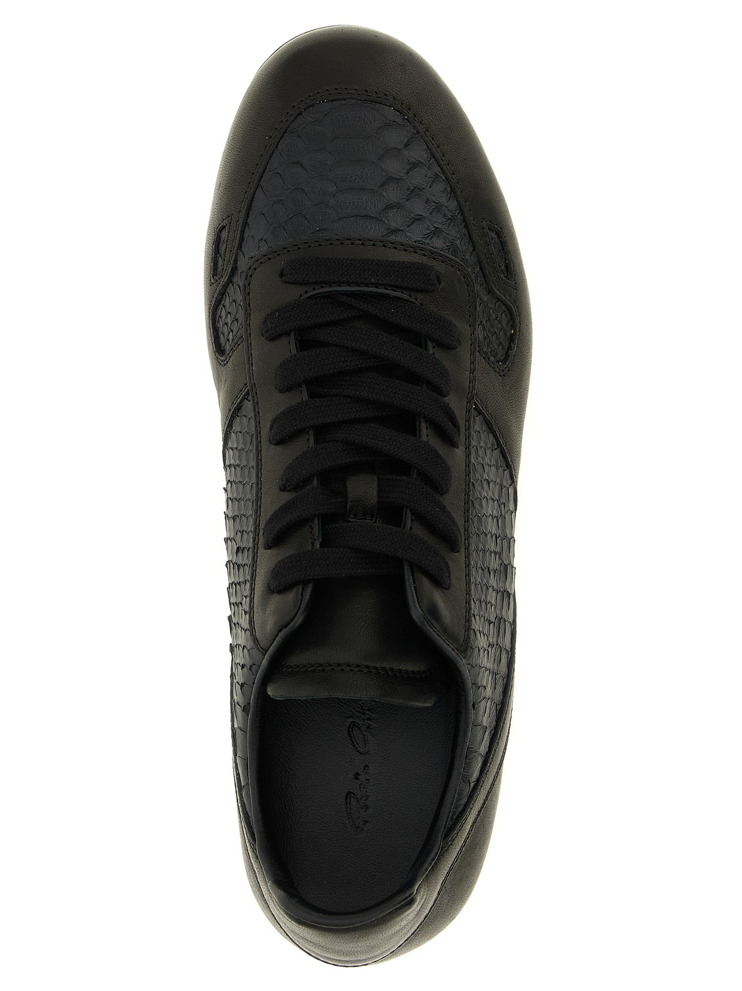 Rick Owens Black Lamb Leather Low Top Sneakers