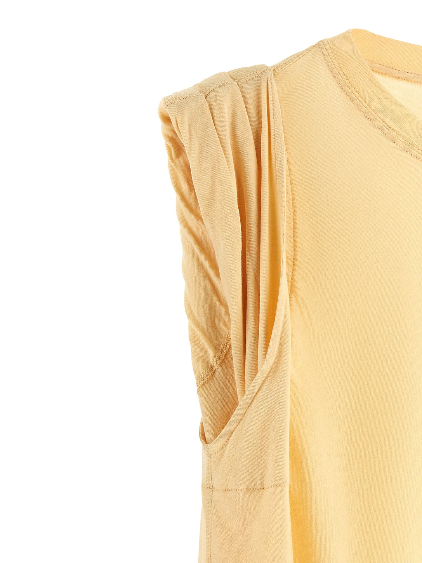 Dries Van Noten Women's Shirt Crew Neck Cotton Long Dress - Bicolour Yellow