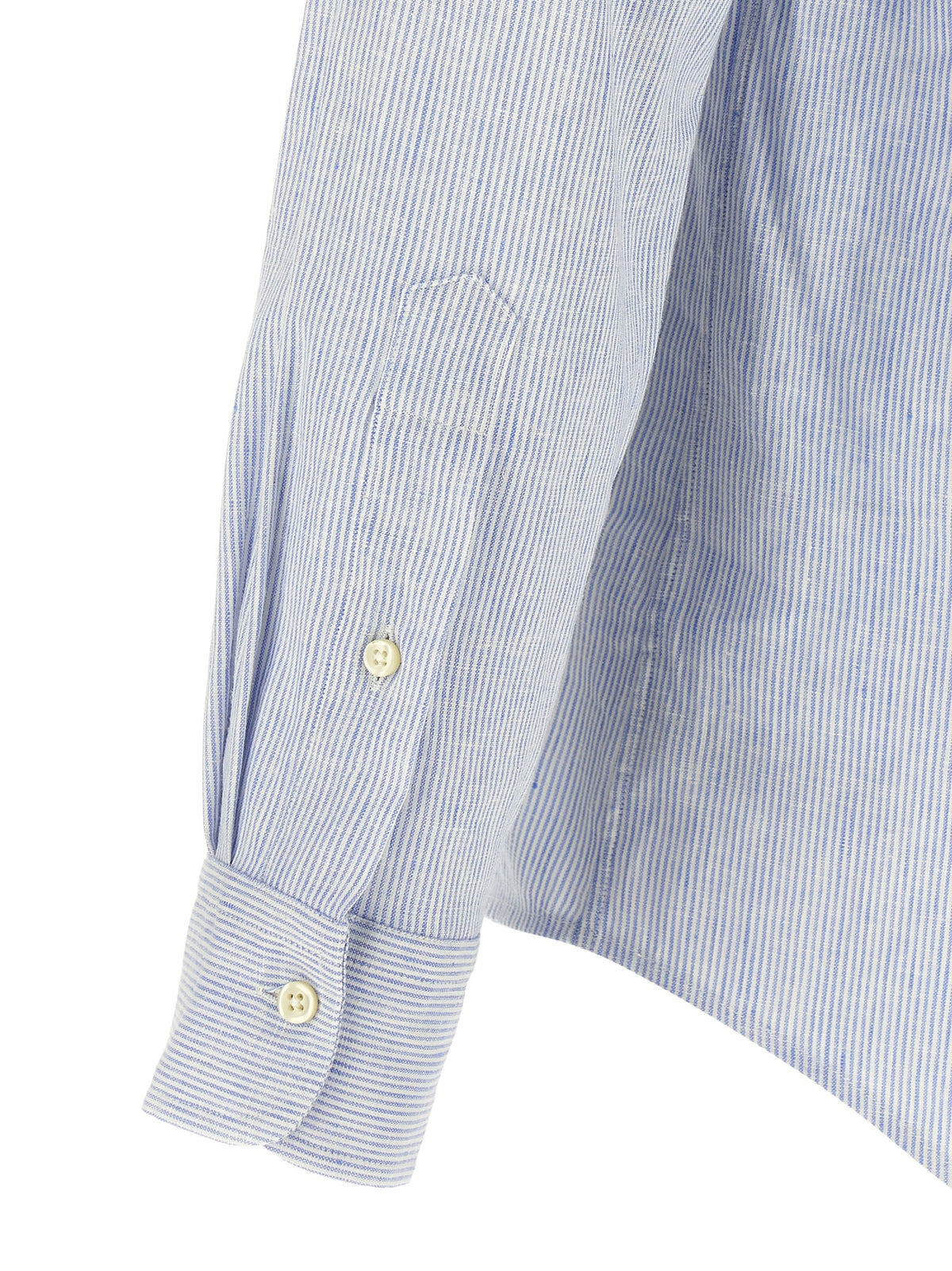 Polo Ralph Lauren Pony Men's Stretch Cotton & Linen Shirt - Light Blue Pearl Signature Striped