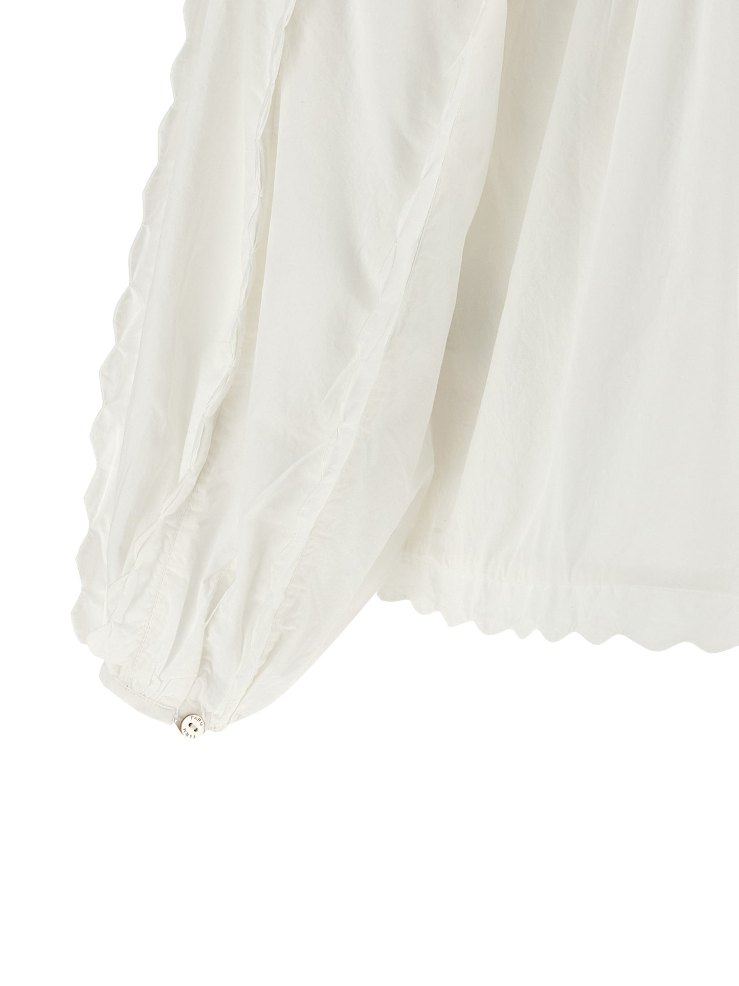FARM RIO Women's Flared Long-Sleeve Cotton Blouse - White