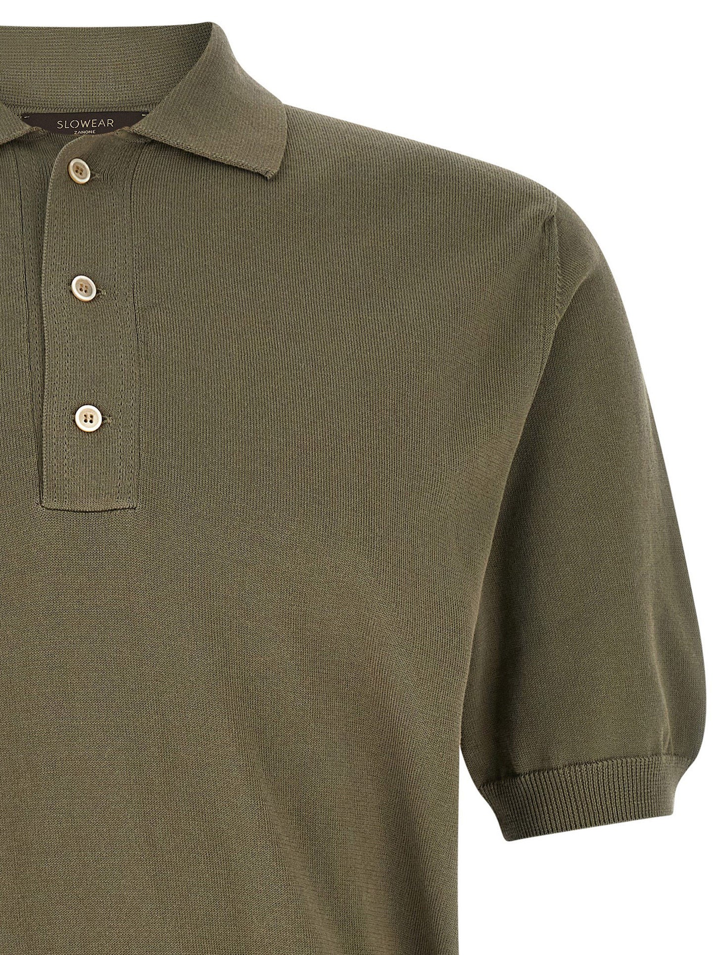 ZANONE Men's Short-Sleeve Cotton Polo Shirt - Bicolour Green