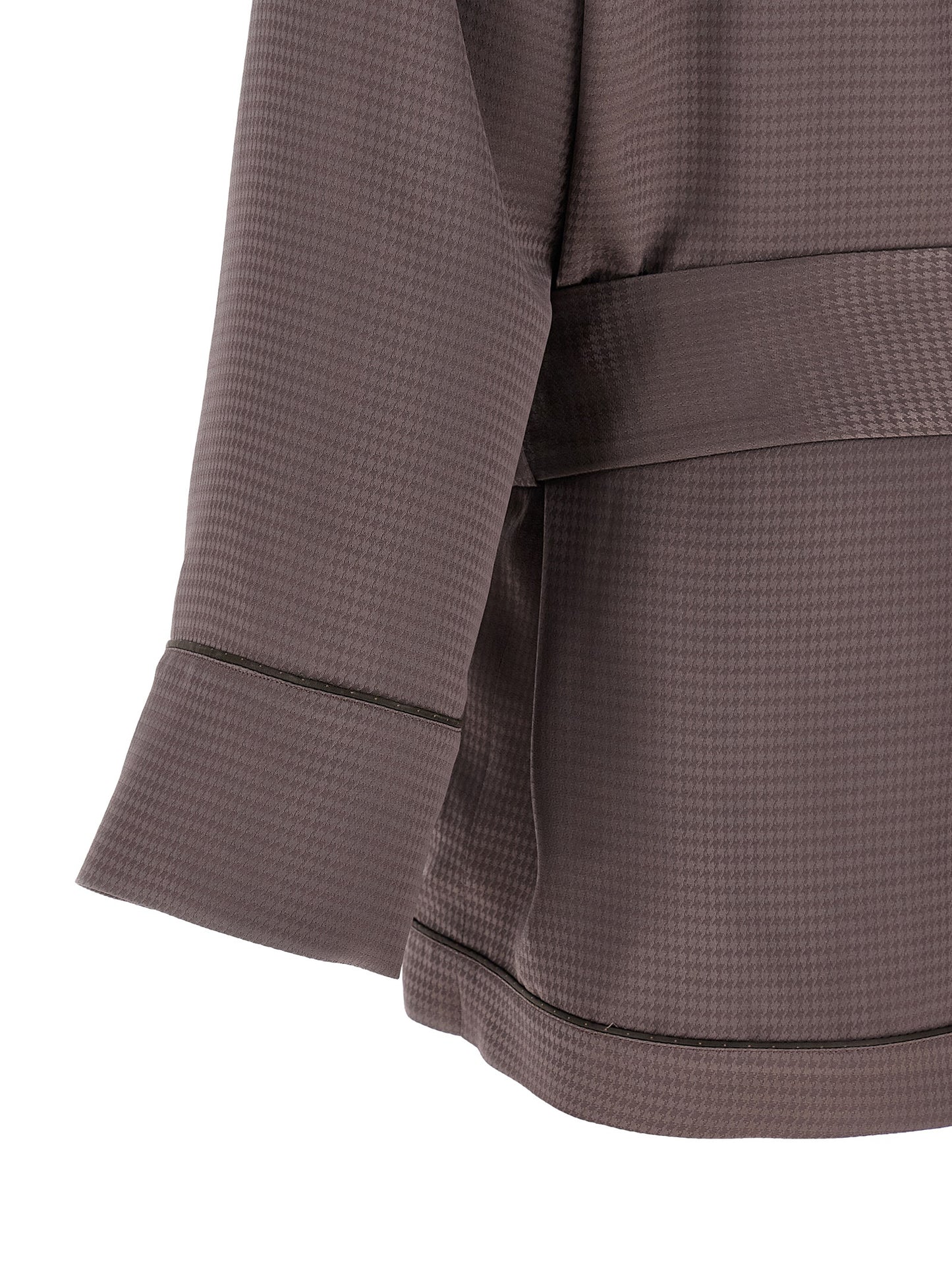 The Attico Women's Padded Satin Viscose Blazer - Purple Patterned Houndstooth Striped