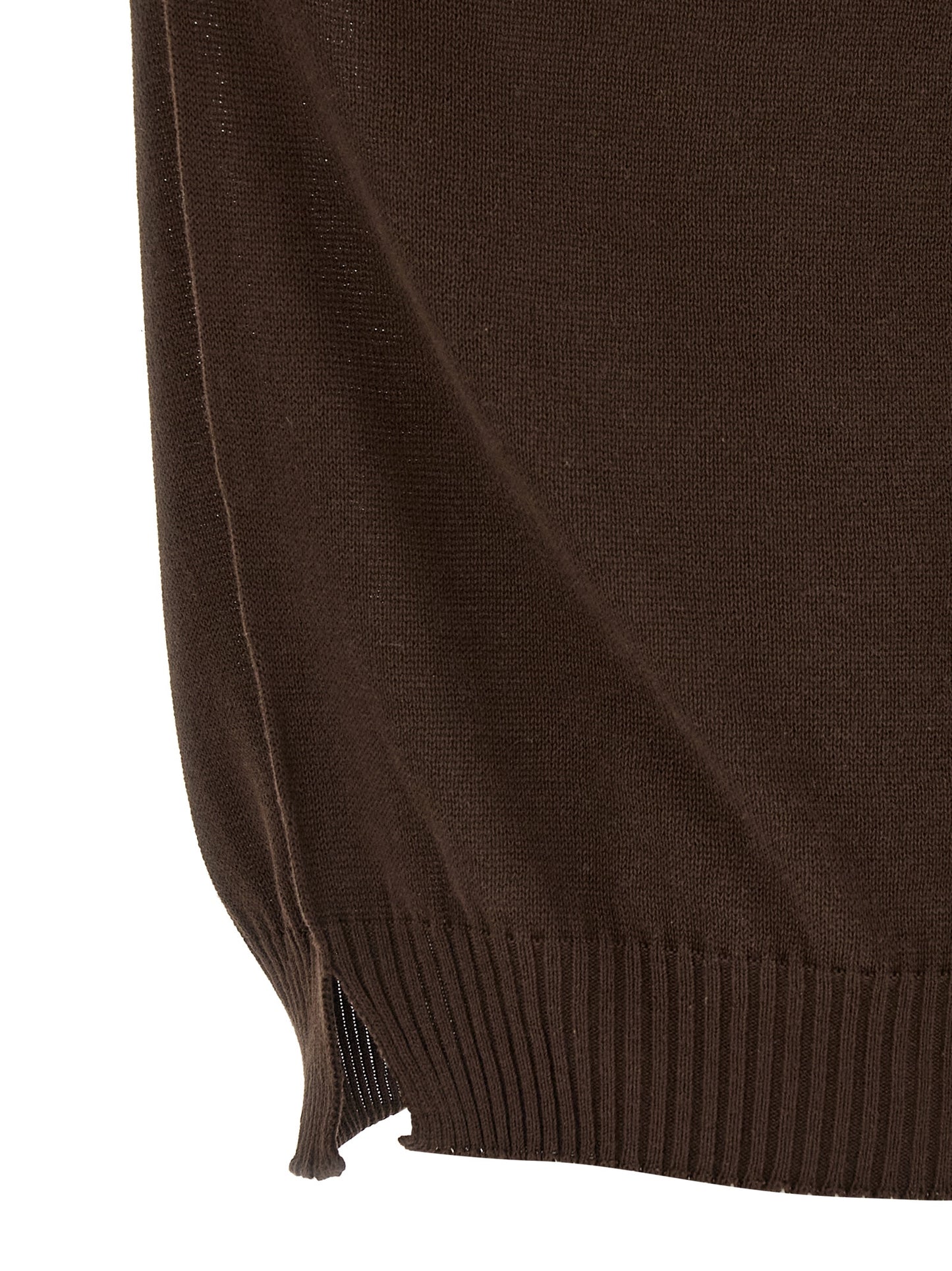 MA'RY'YA Men's Crew Neck Modacrylic & Cotton Cardigan - Brown