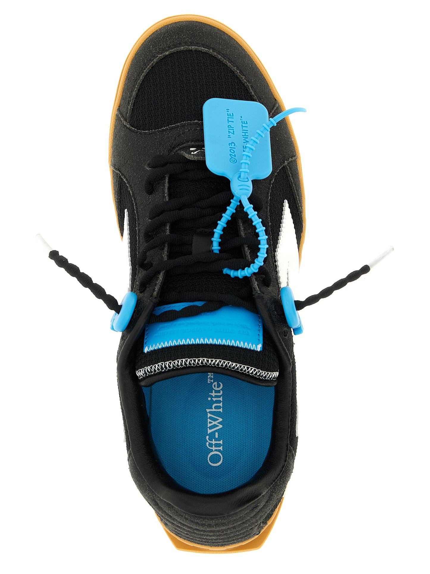 Off-White Play Men's Athletic Suede Calf Leather & Poly Nylon Sneakers - Black White