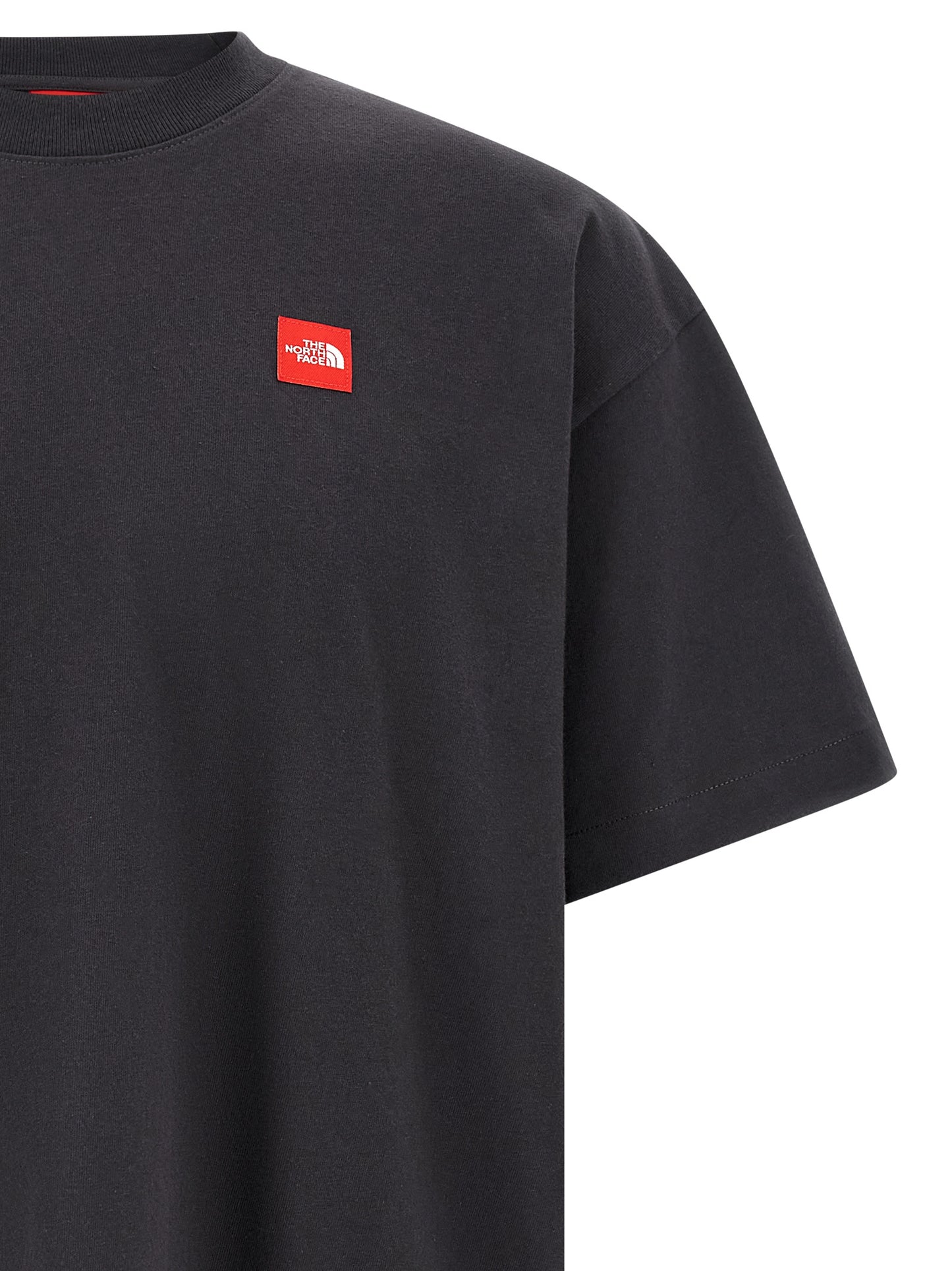 The North Face Men's Relaxed Fit Short-Sleeve Crew Neck Cotton T-Shirt - Gray Red