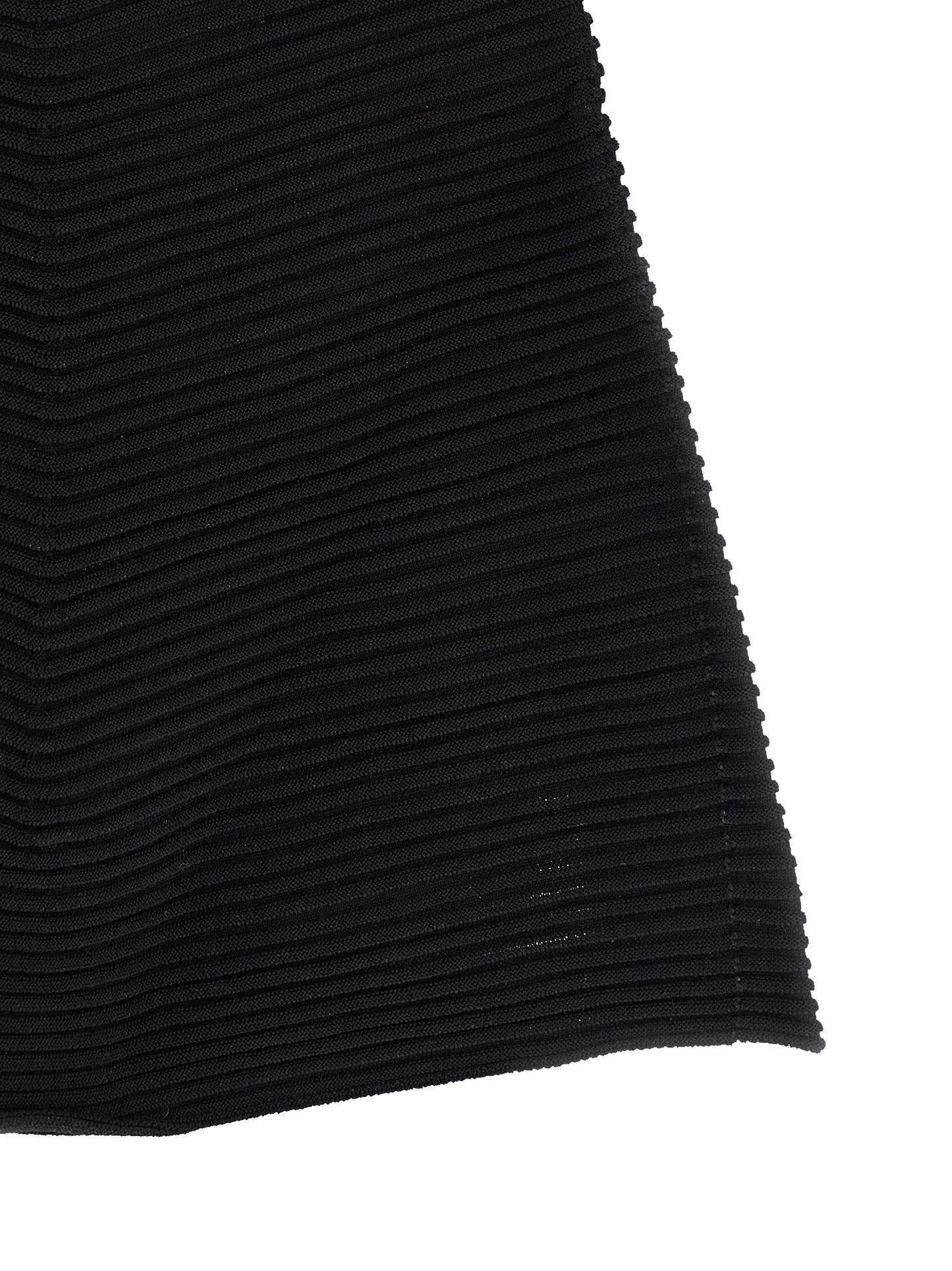 Issey Miyake Women's Flared Short-Sleeve Crew Neck Polyester & Nylon Dress - Black