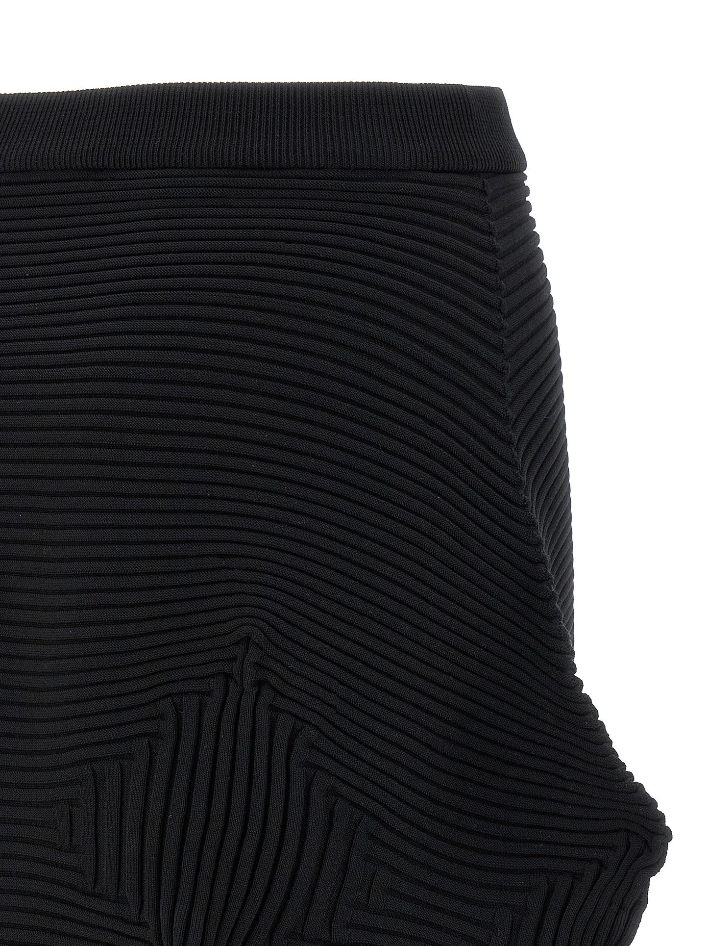 Issey Miyake Black Polyester Midi Skirt