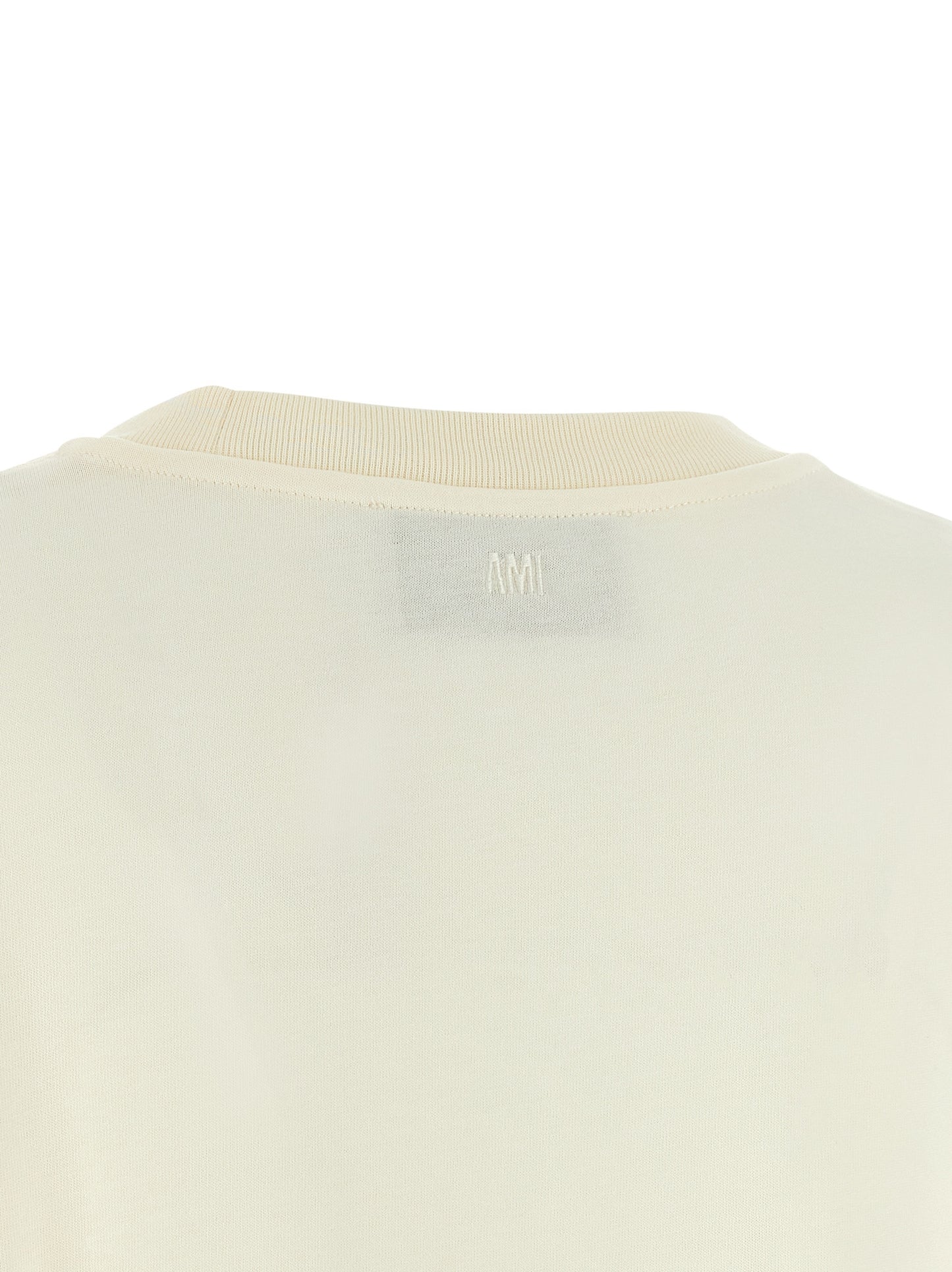 Ami Paris Women's Relaxed Fit Short-Sleeve Crew Neck Cotton T-Shirt - White