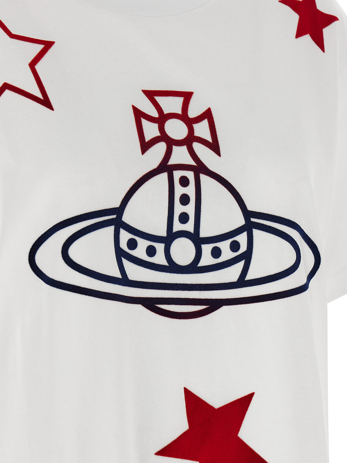 Vivienne Westwood Orb Women's Short-Sleeve Crew Neck Cotton T-Shirt - White Print