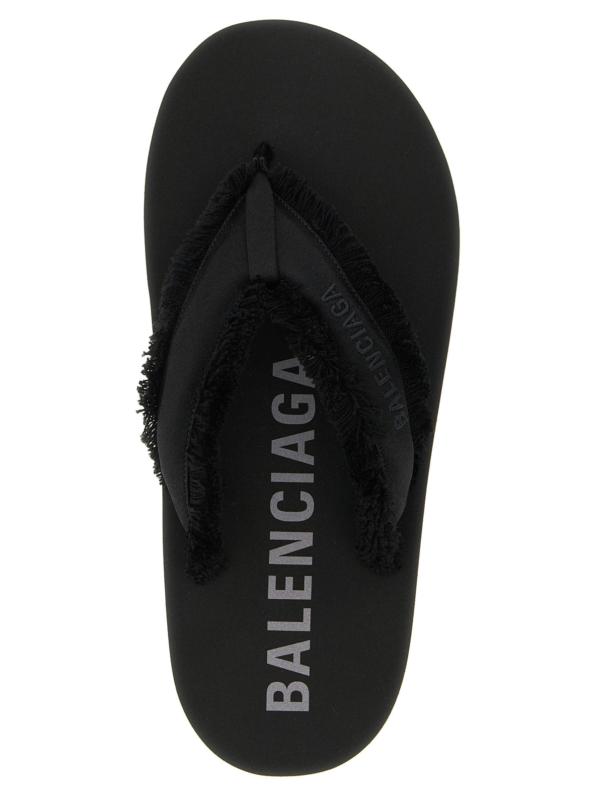 Balenciaga Women's Silk Viscose Satin & TU Sliders Sandals Flat Shoes - Black