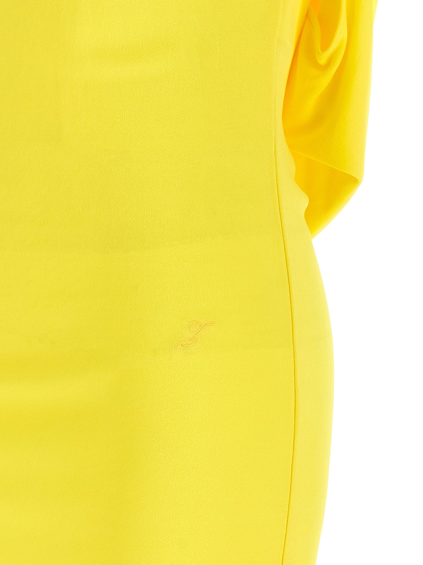 Jacquemus Women's Short-Sleeve Boat Neck Polyamide Viscose Short Dress - Bicolour Yellow