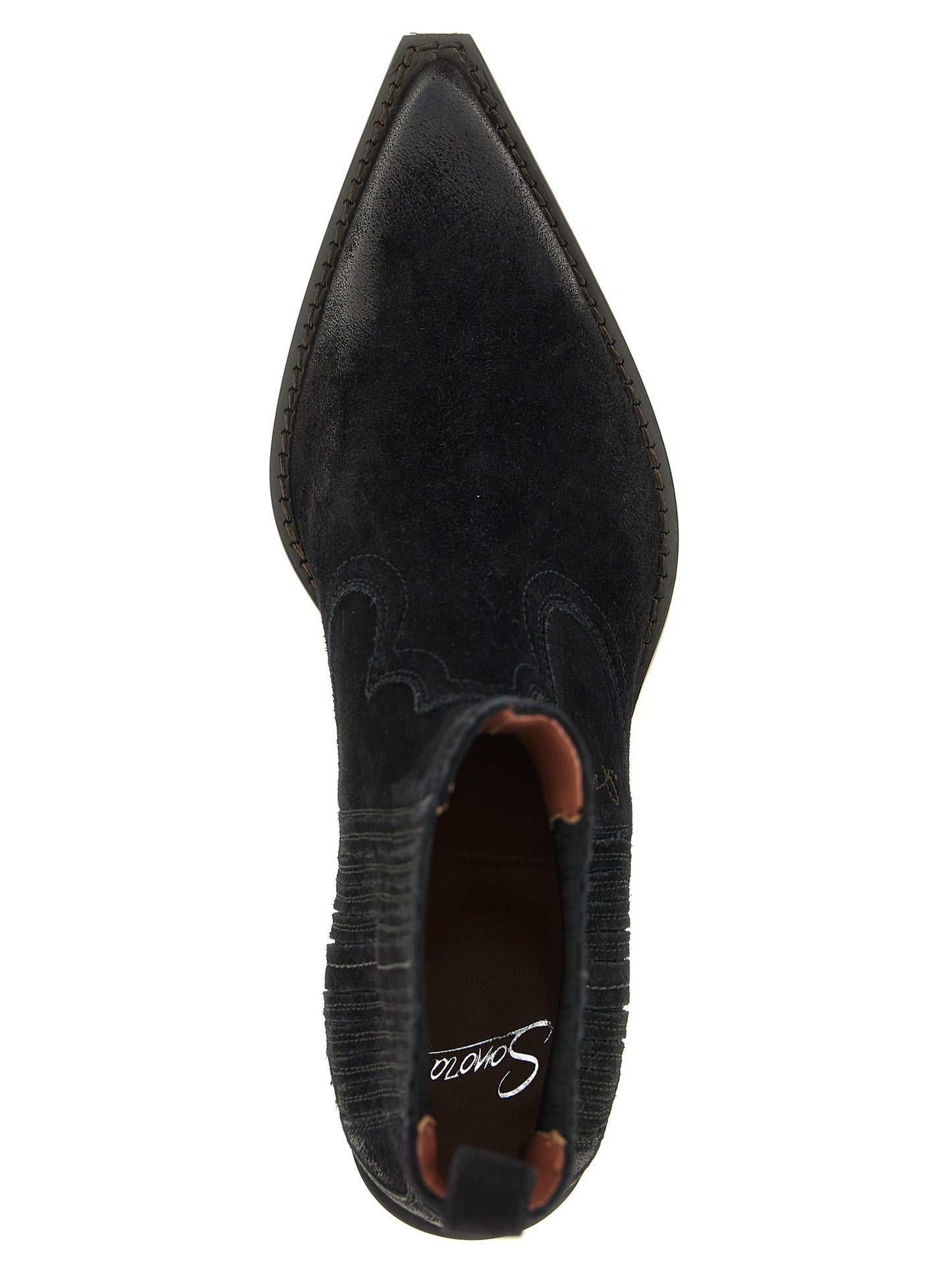 Sonora Women's Bos Taurus Calf Suede Leather Ankle Chelsea Boots - Black