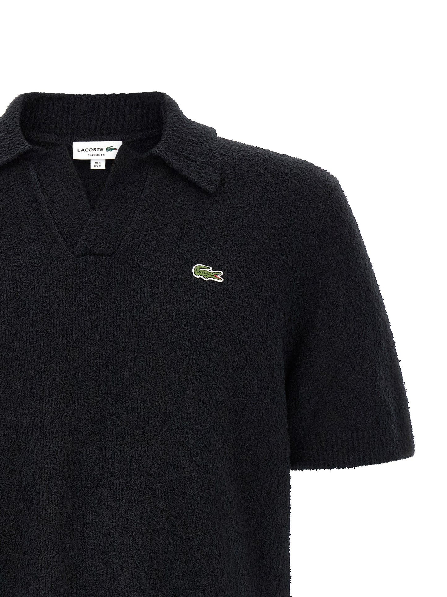 Lacoste Black Cotton Polo Shirt