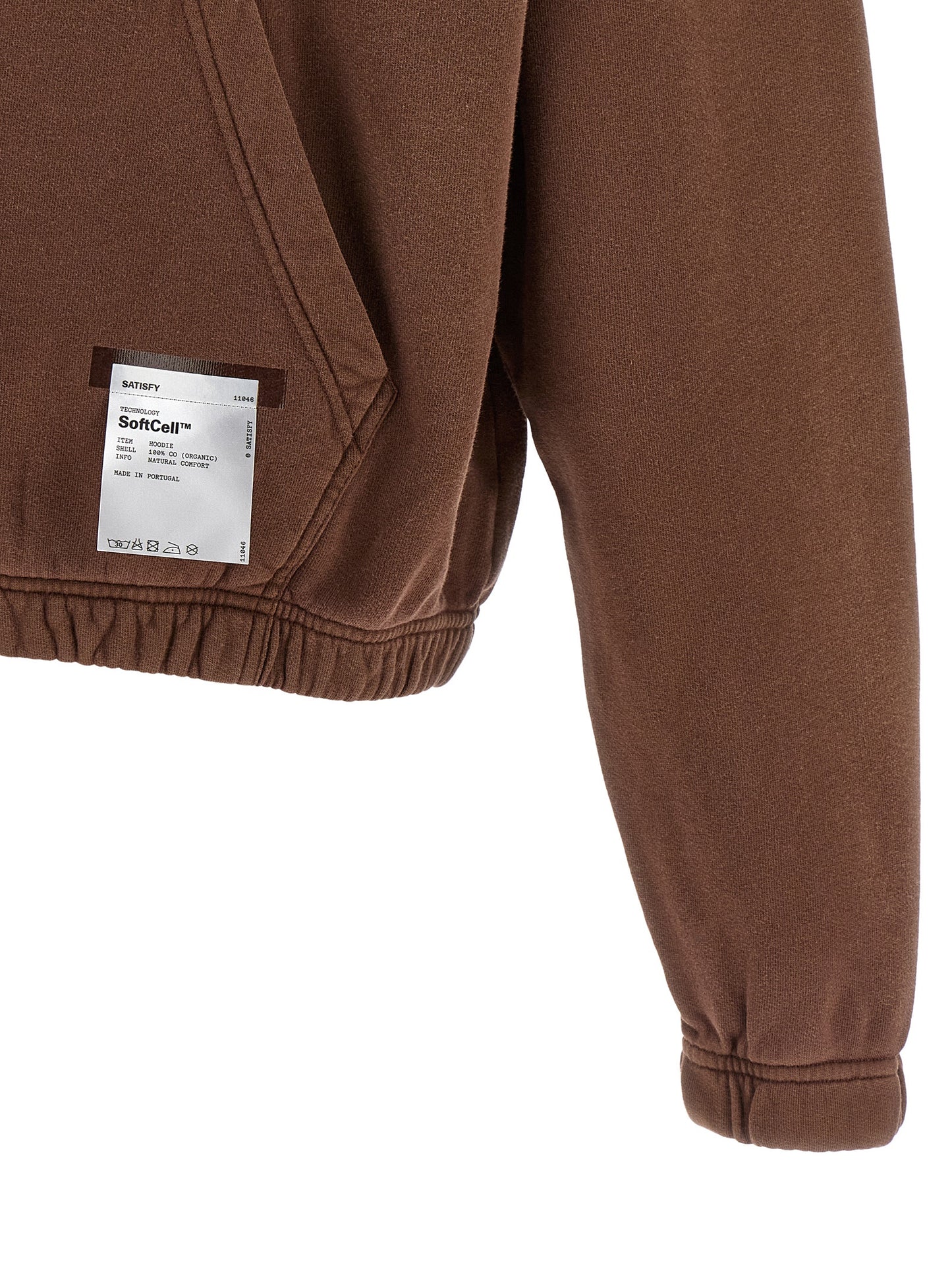SATISFY Men's Organic Cotton Terrycloth Sweatshirt Hoodie - Brown Print