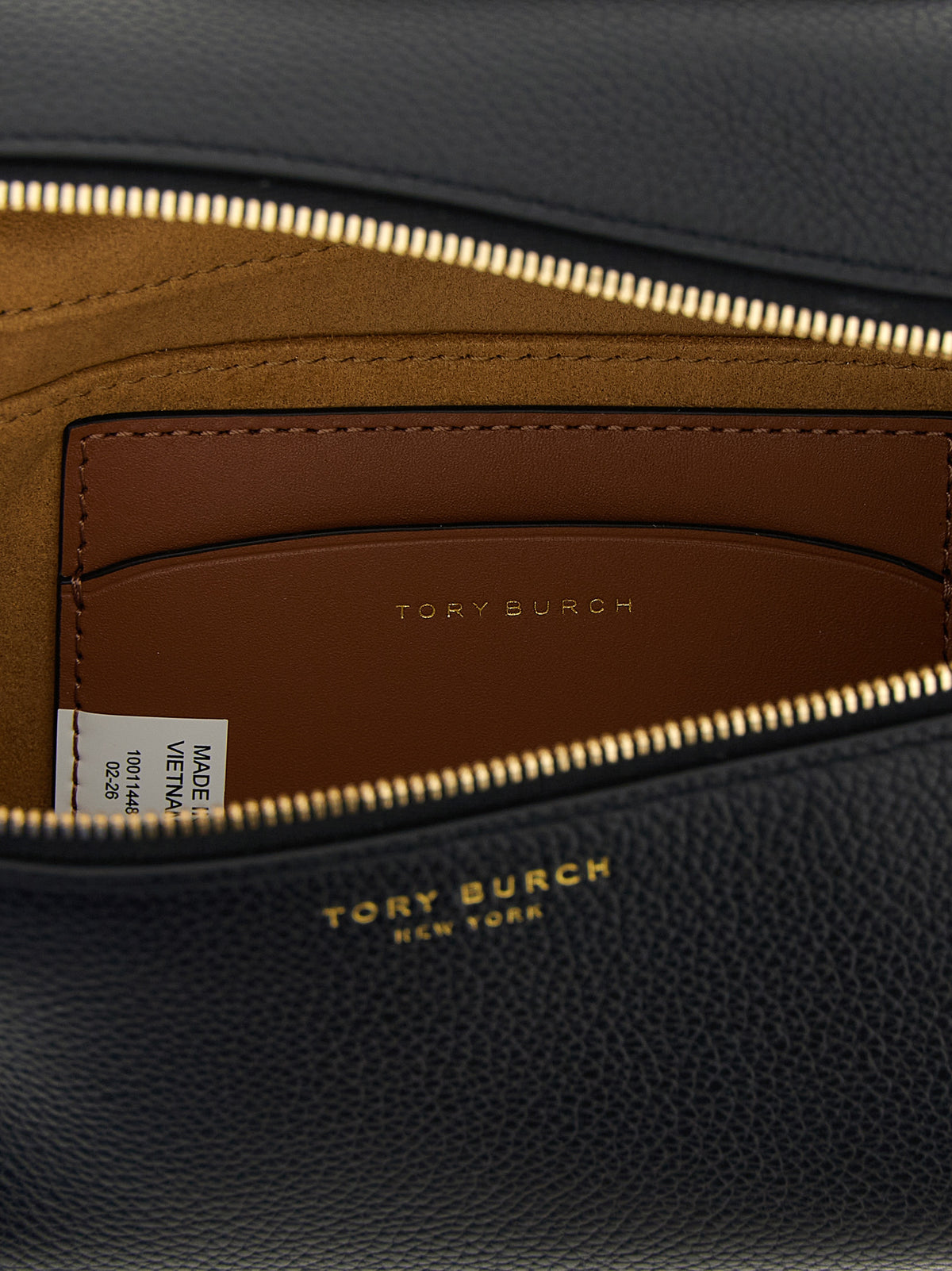 Tory Burch Romy Cowhide Suede Leather Handbag - Black