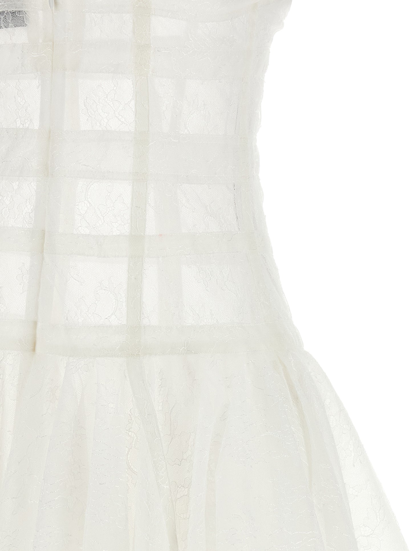 Giovanni Bedin Women's Flared Corset Bustier Sleeveless Polyamide Viscose Dress - Transparent White